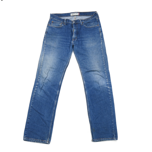 Levis 505 Mens Jeans Straight Leg Denim Mid Rise 5 Pockets Light Blue SZ W36XL36