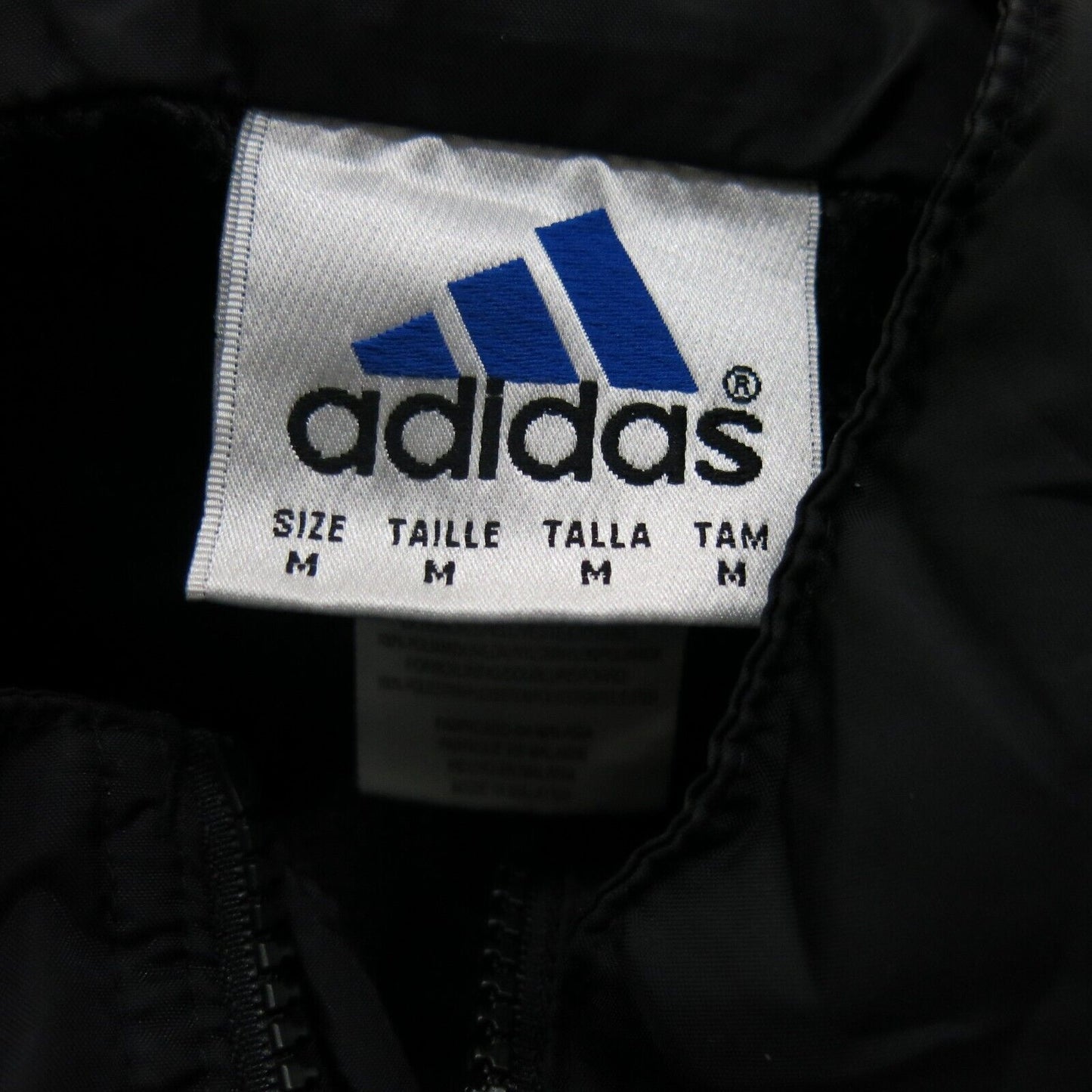 Adidas Mens Bomber Jacket Full Zip Mock Neck Long Sleeve 3 Striped Black Size M