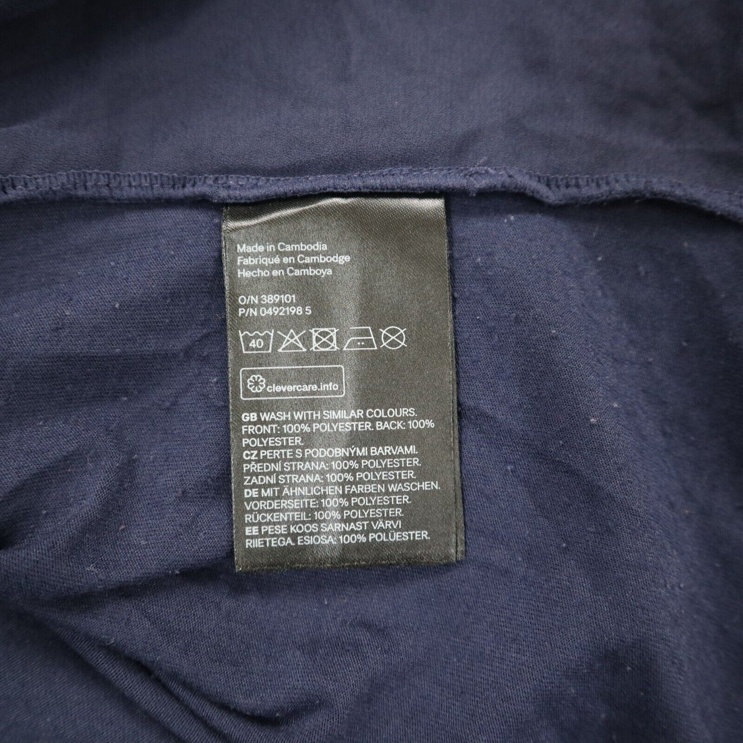 H&M Womens Blouse Top Henley Neck 1/4 Sleeves Pockets Navy Blue Size Medium
