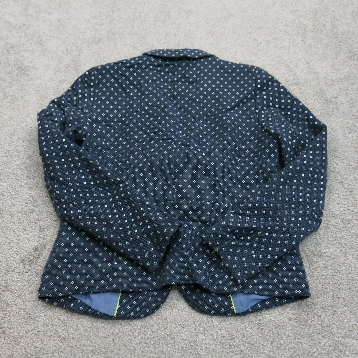 Talbots Womens Embroidered Blazer Coat Single Breasted Blue Size 4