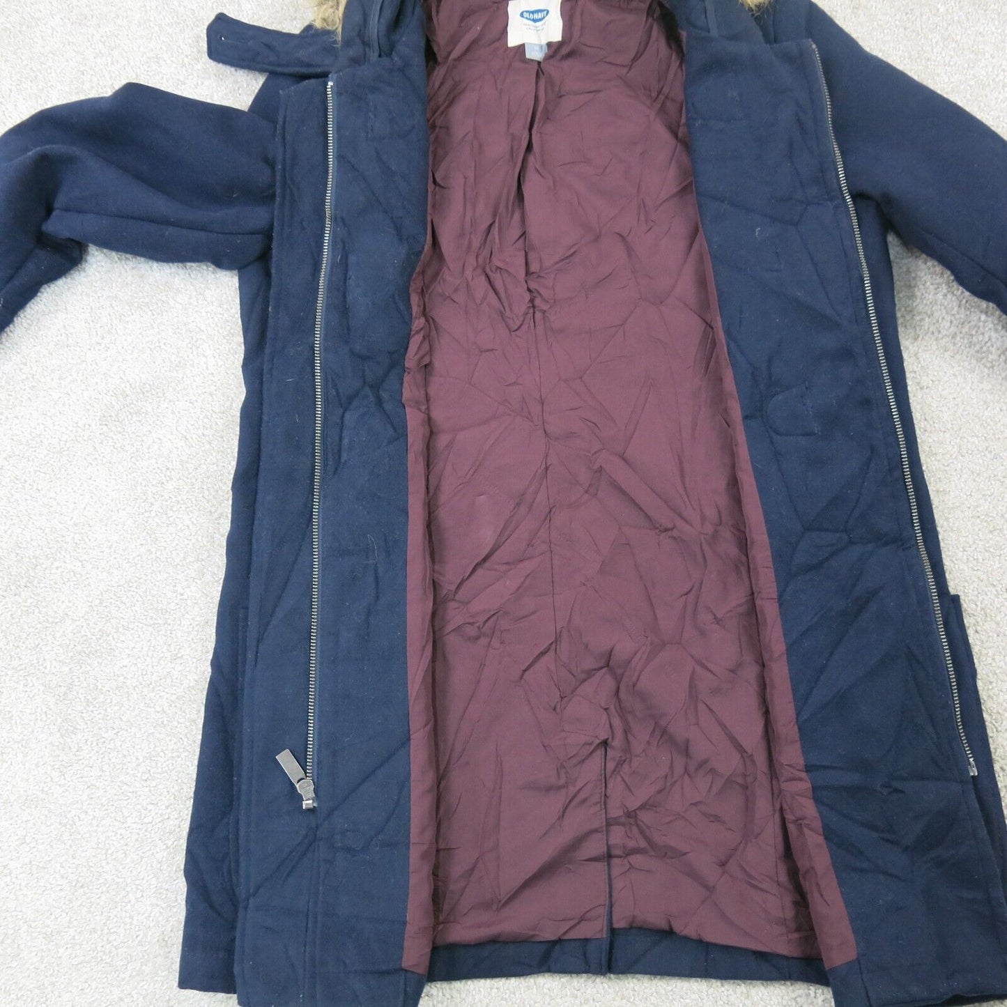 Old Navy Womens Parka Coat Jacket Long Sleeves Buckle Closure Blue Size Medium