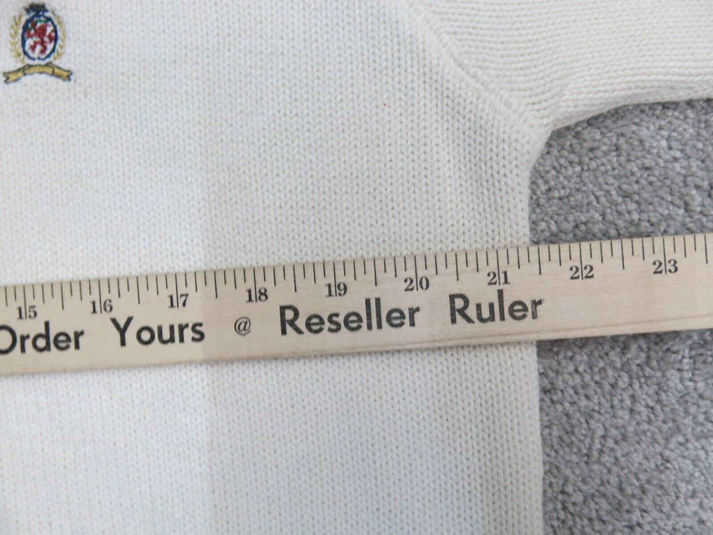 Tommy Hilfiger Mens Sweatshirt Long Sleeve Crew Neck 100% Cotton Beige Size M