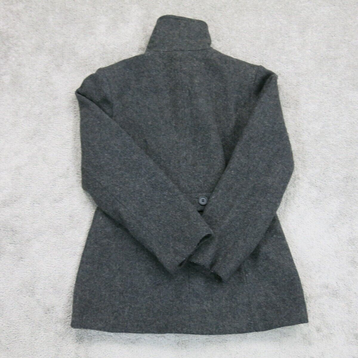 Express World Womens Pea Coat Jacket Long Sleeves Pockets Dark Gray Size 1/2