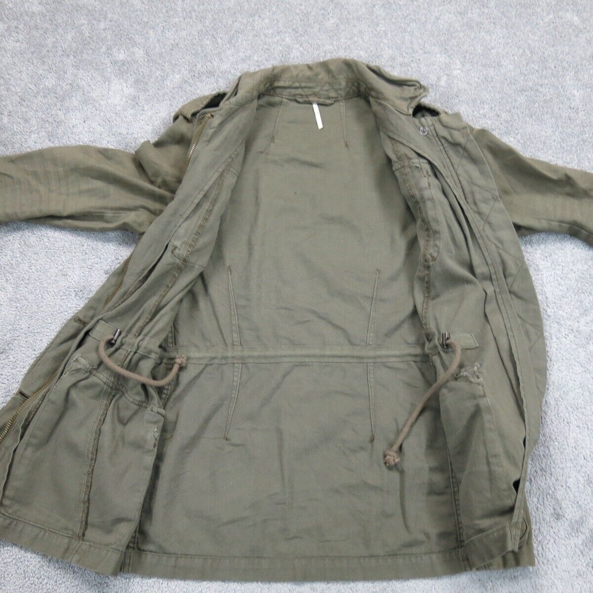 Fabletics Womens Trench Coat Single Breasted Long Sleeve Clay Green Size S/P