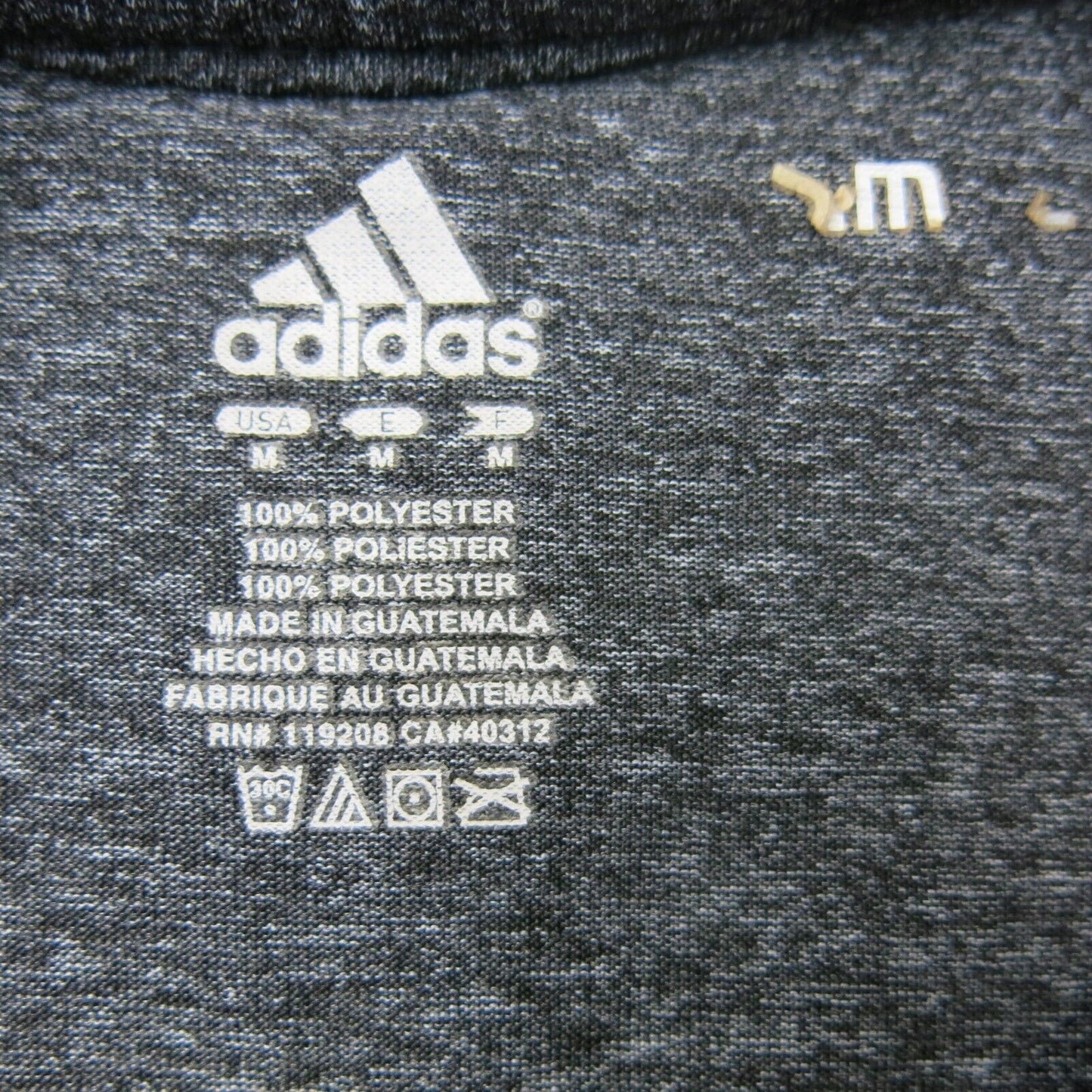 Adidas Mens Crew Neck Sports T Shirt Short Sleeves Charcoal Black Size Medium