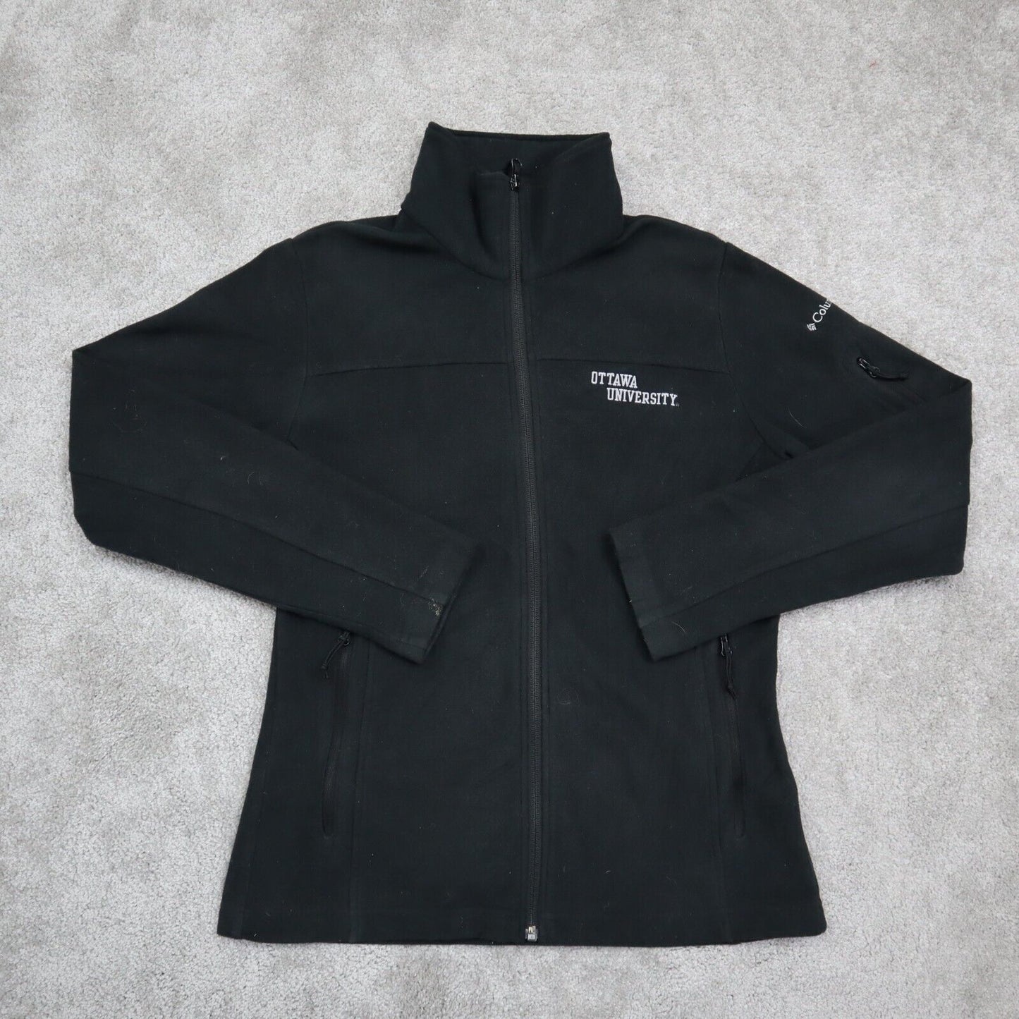 Columbia Sportswear Women Full Zip Fleece Jacket Long Sleeves Black Size Small