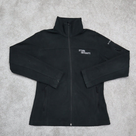 Columbia Sportswear Women Full Zip Fleece Jacket Long Sleeves Black Size Small