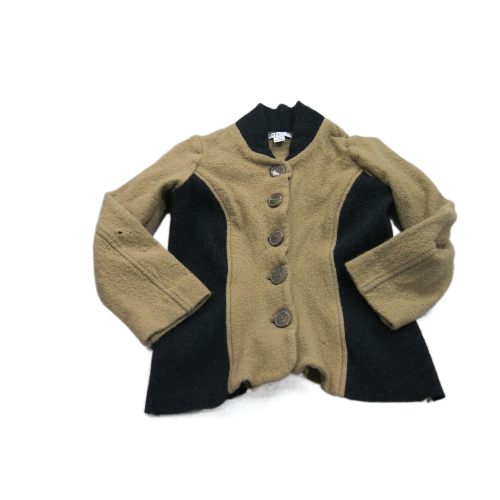 Pendleton Womens Tweed jacket Front Button Long Sleeves Mock Neck Khaki Size S