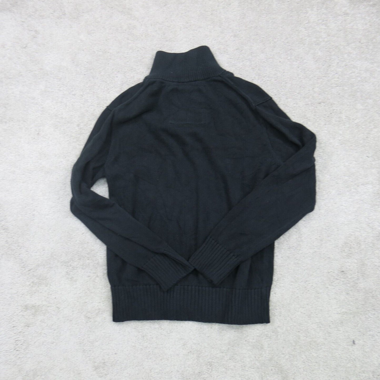 American Eagle Mens Pullover Sweater Front Button Long Sleeves Black Size Large