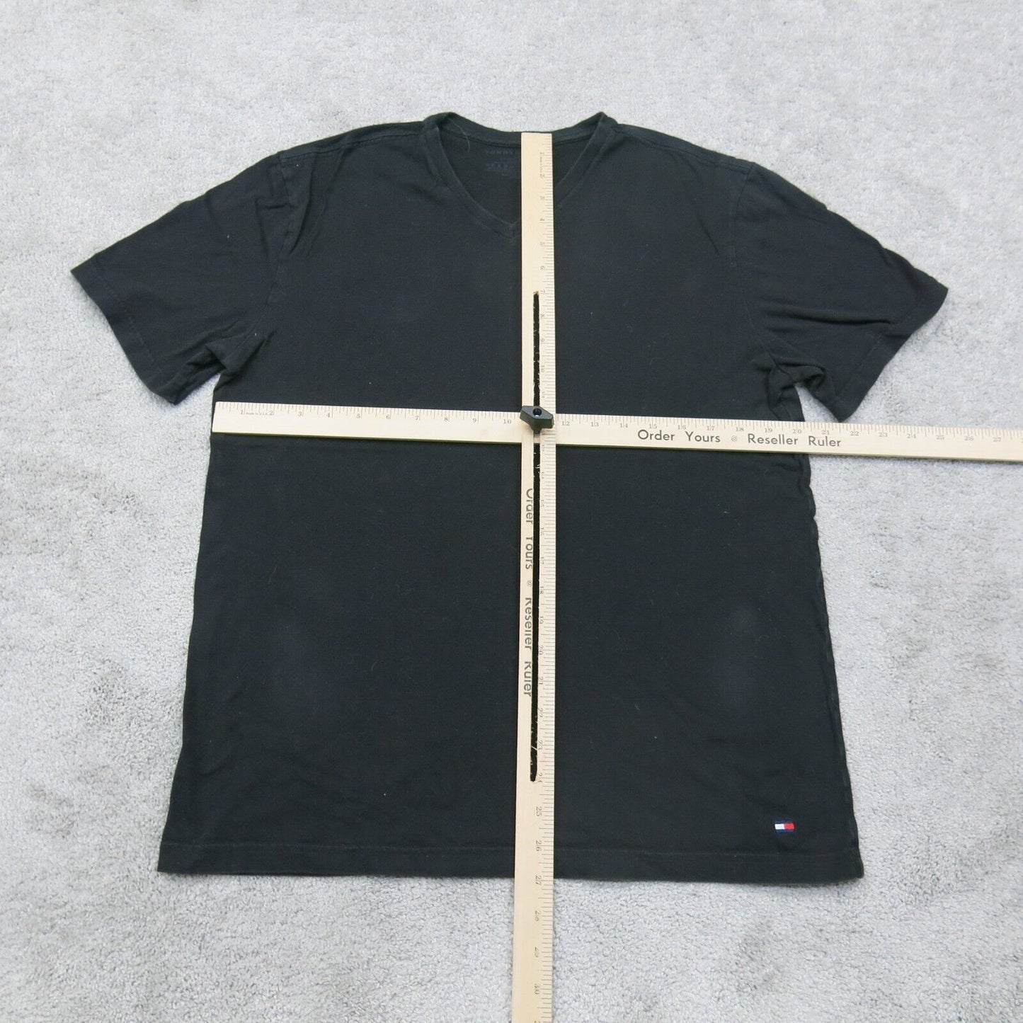 Tommy Hilfiger Mens Crew Neck T Shirt Short Sleeves 100% Cotton Black Size Large