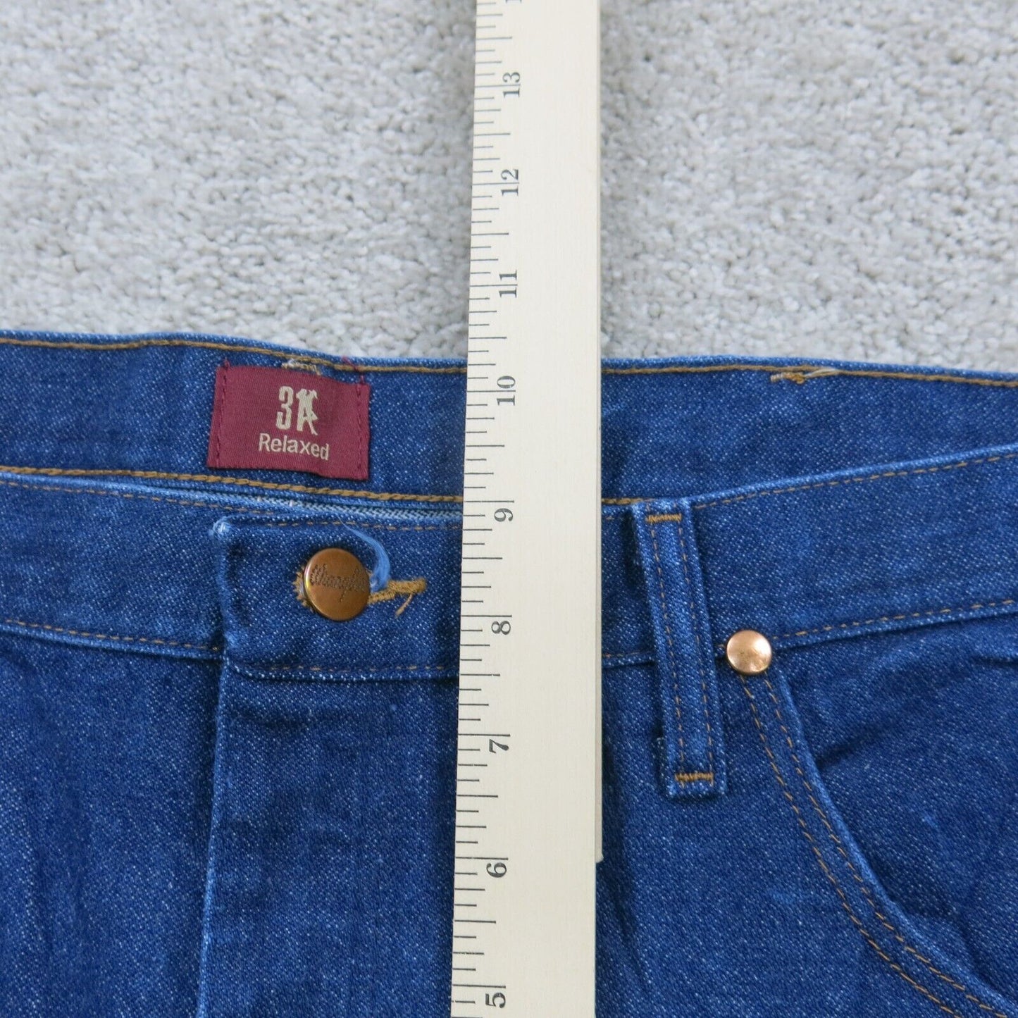 Wrangler Mens Jeans Straight Leg Denim Relaxed Fit Low Rise Blue Size W38XL32