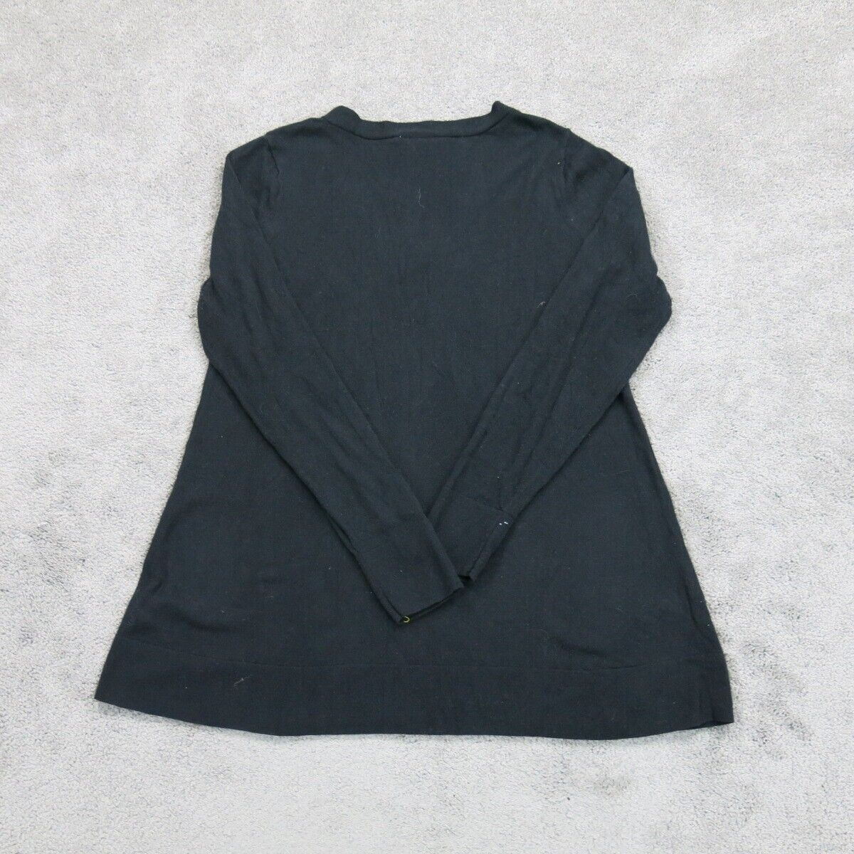 Loft Outlet Womens Pullover Sweater Knitted V Neck Long Sleeves Black SZ Medium