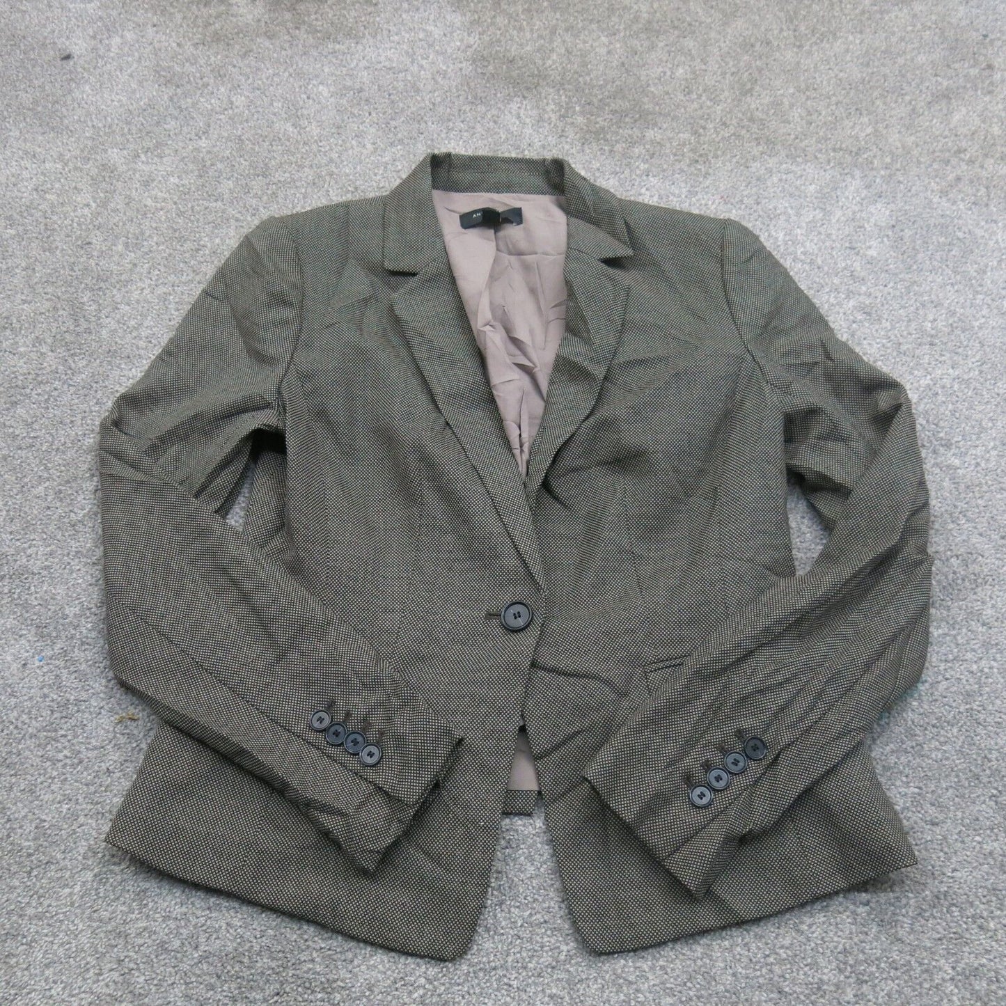 Ann Taylor Womens Blazer Coat Single Breasted Long Sleeves Clay Gray Size 4