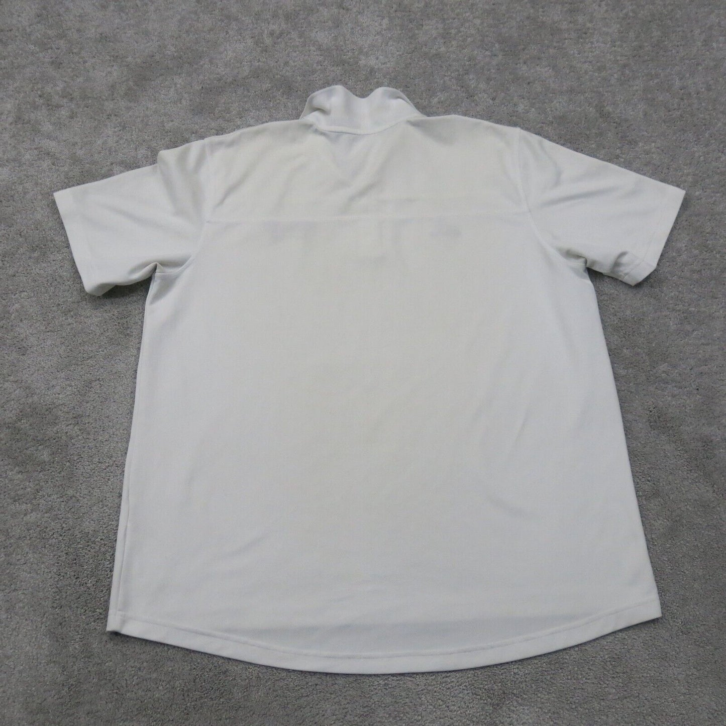 Adidas Mens Polo Shirt Climalite Short Sleeves High Low Front Button White SZ XL
