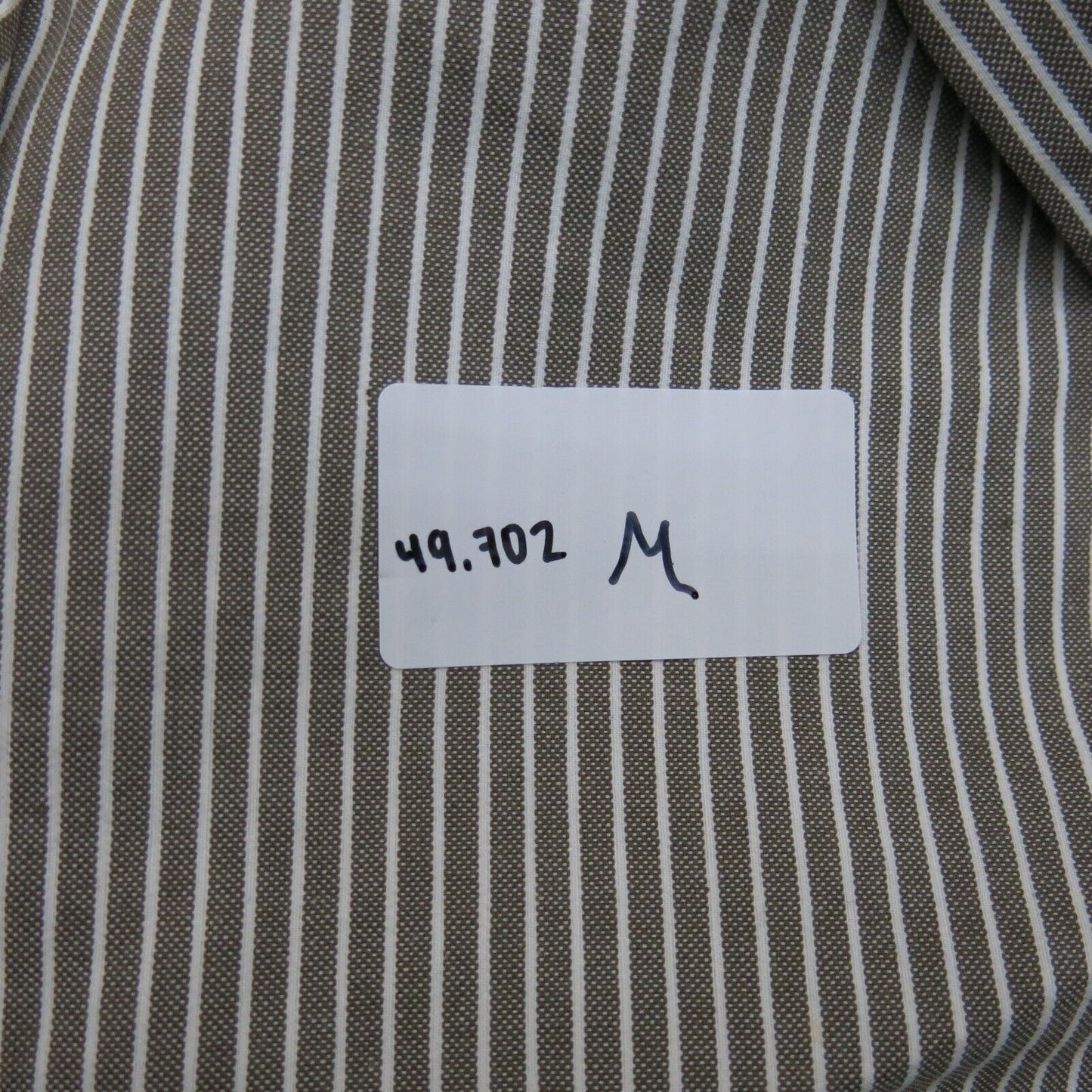 H&M Mens Striped Blazer Coat Single Breasted Long Sleeves White Gray Size 40 Reg