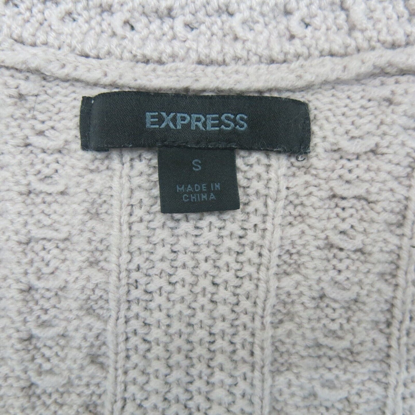 Express Womens Pullover Sweater Knitted V Neck Long Sleeves Light Pink SZ Small