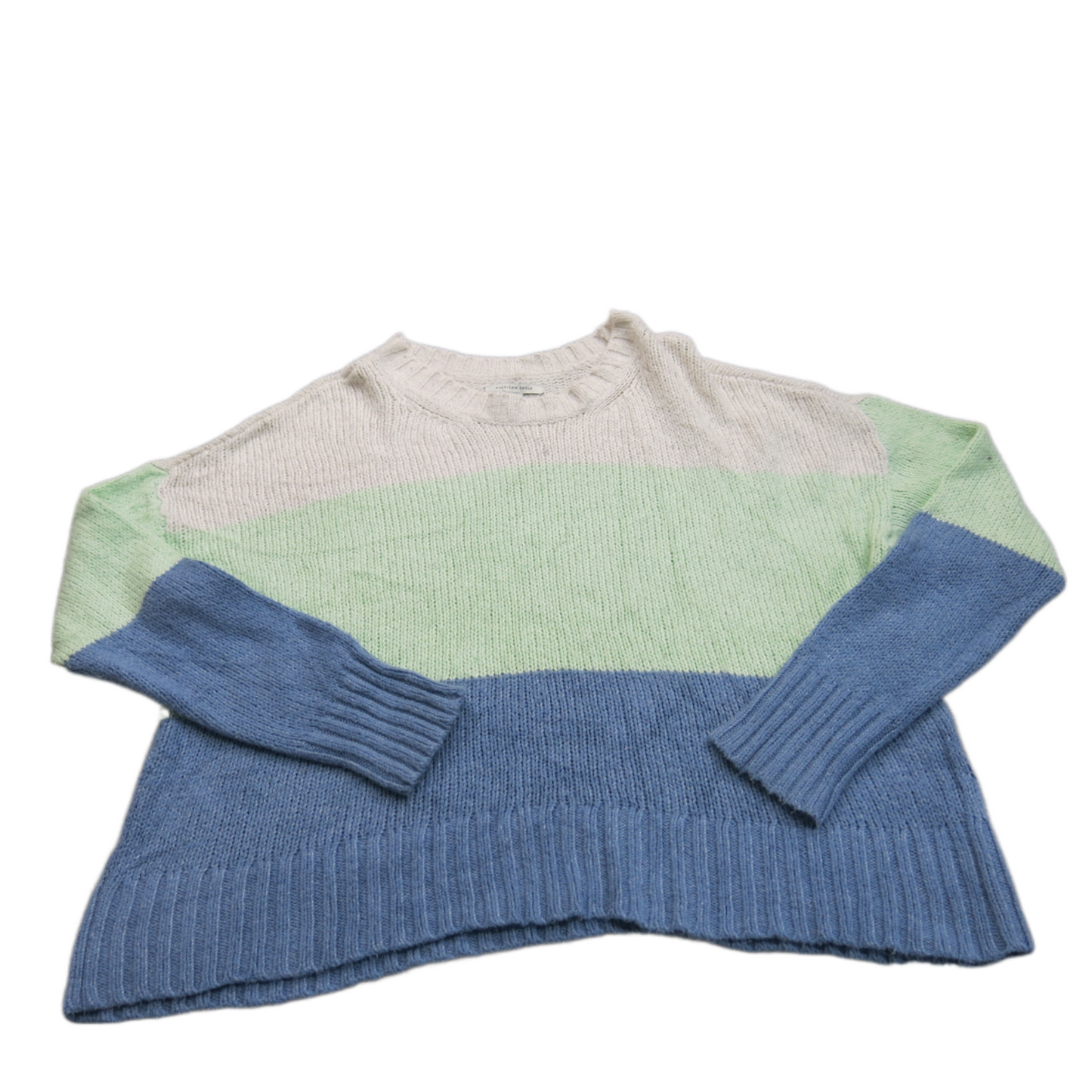 American Eagle Womens Pullover Sweater Crew Neck Long Sleeve Colorblock Size M