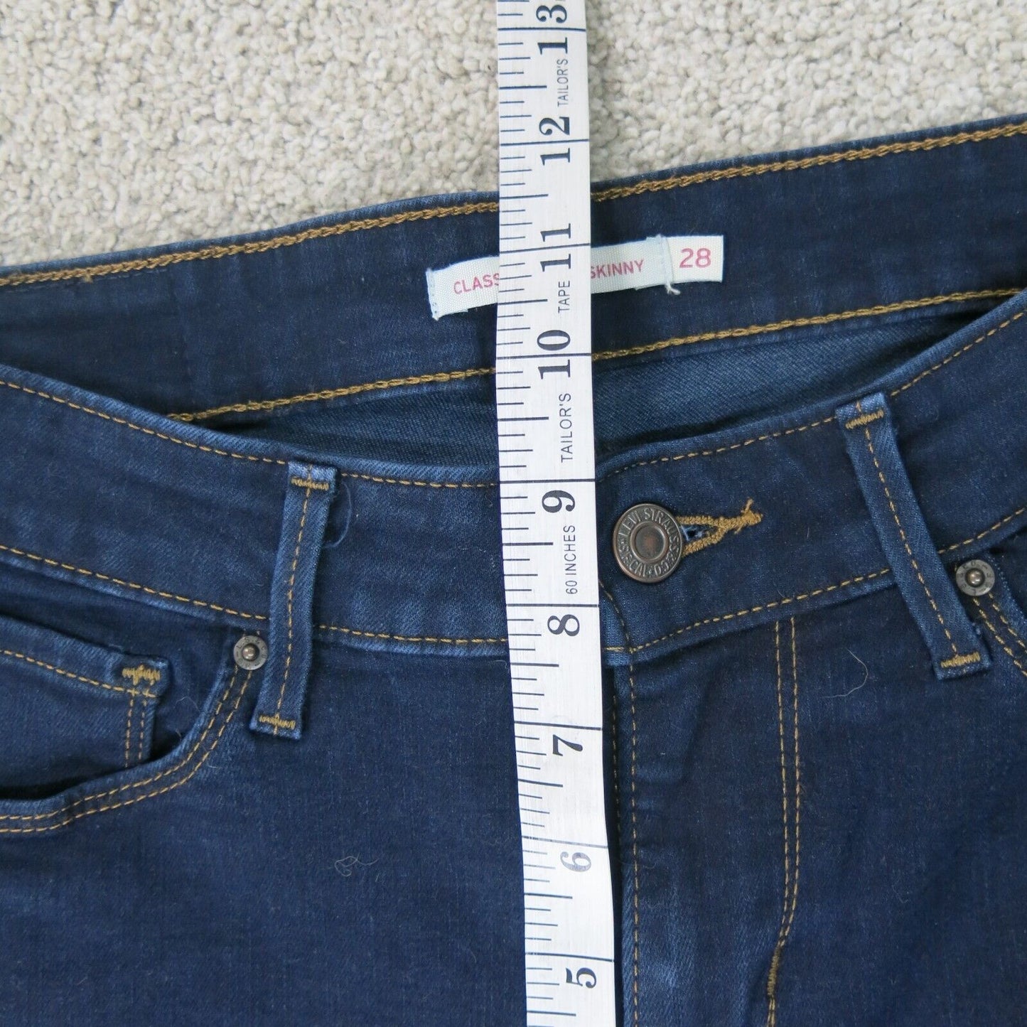 Levis Womens Jeans Classic Mid Rise Skinny Leg Denim Stretch Pockets Blue SZ 28