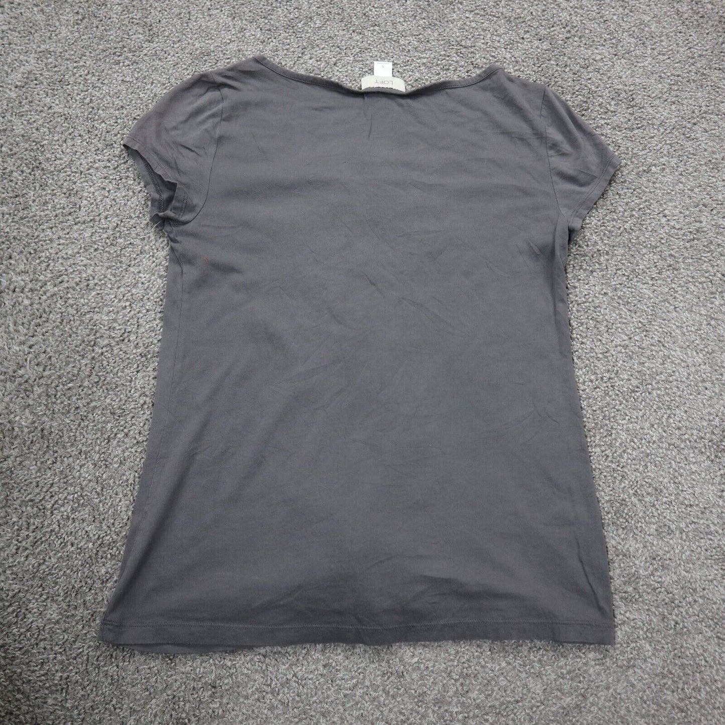 ANN Taylor Womens Blouse Tee Top Short Sleeve Scoop Neck Black Size Small