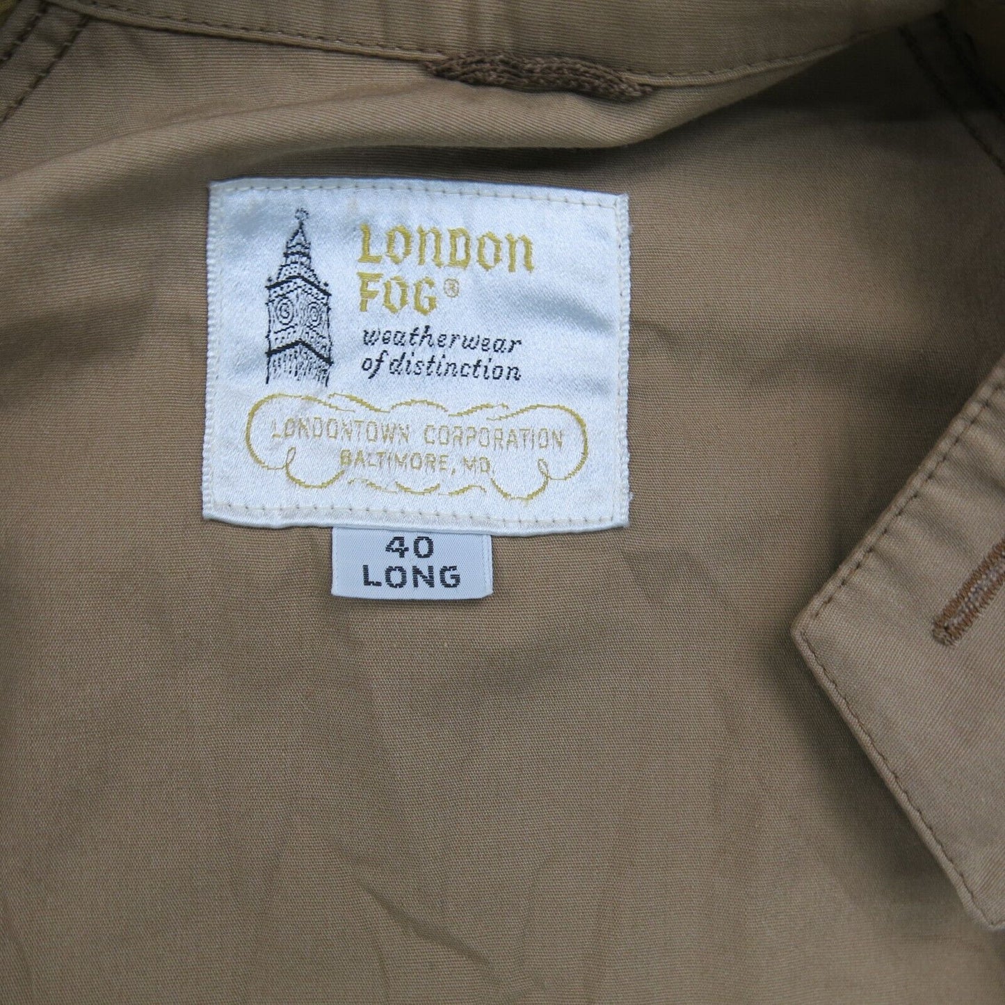 London Log Womens Blouson Jacket Full Zip Up Long Sleeve Khaki Beige 40 Long