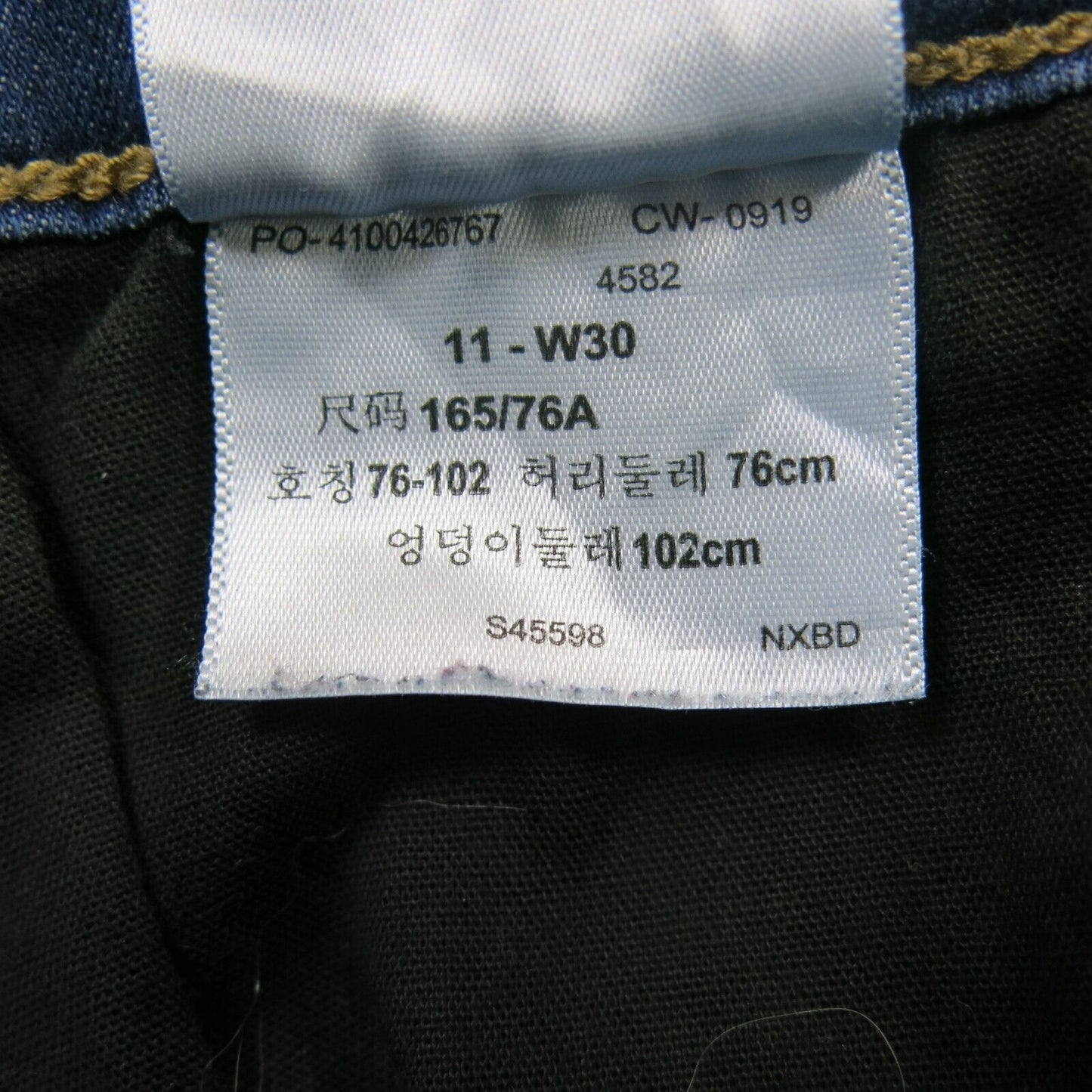 Denizen From Levis Womens Jeans High Rise Jegging Mid Rise Pockets Blue Size W30