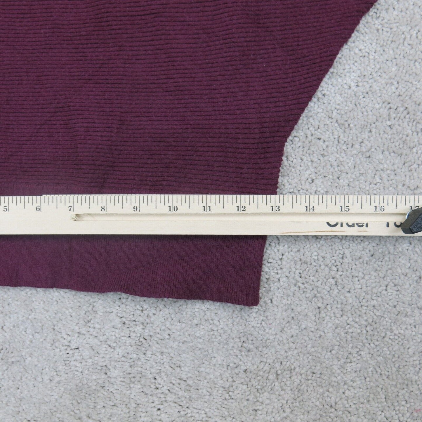 Express Womens Pullover Cropped Sweater Long Sleeves Crew Neck Maroon Size Small