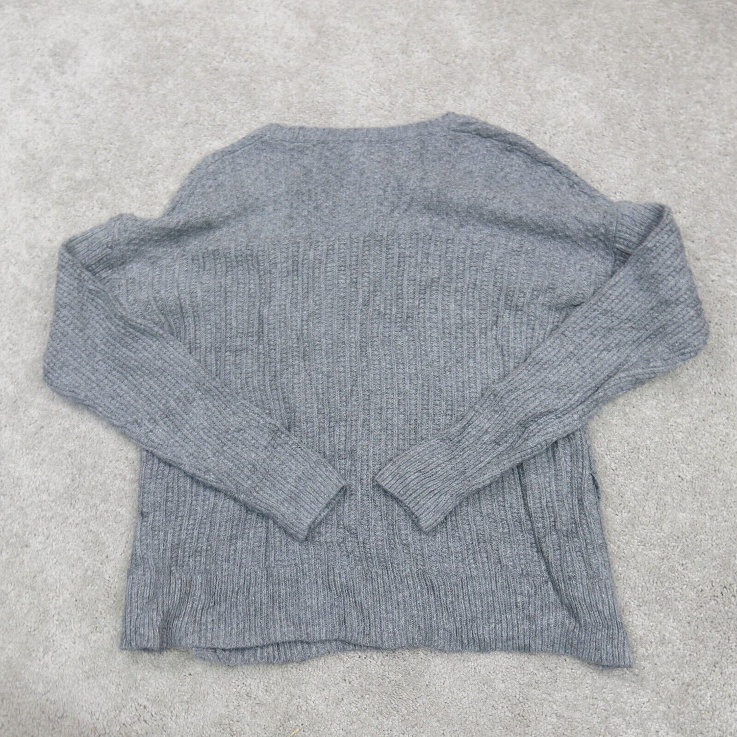 Madewell Womens Pullover Sweater Round Neck Long Sleeves Solid Gray Size Medium