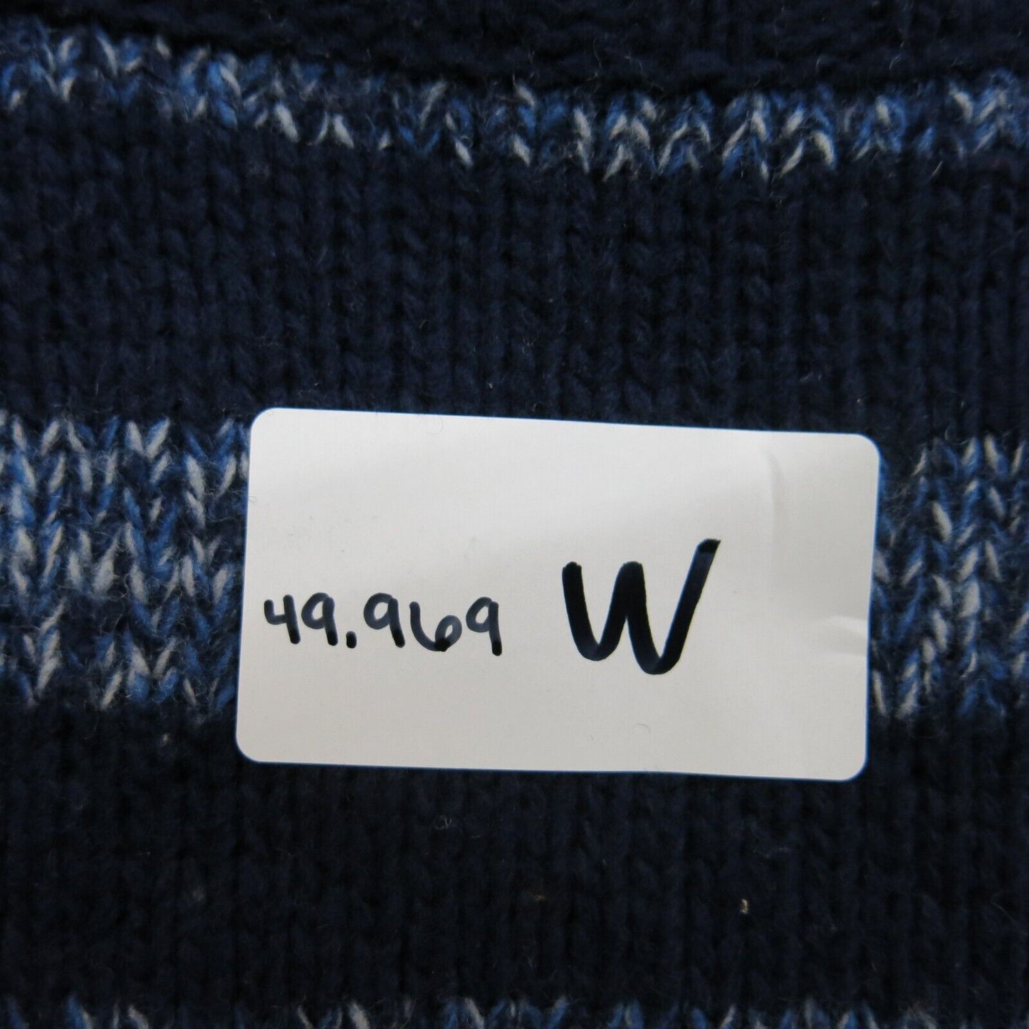 Express Womens Striped Knitted Sweater Long Sleeves High Neck Black Blue Size L
