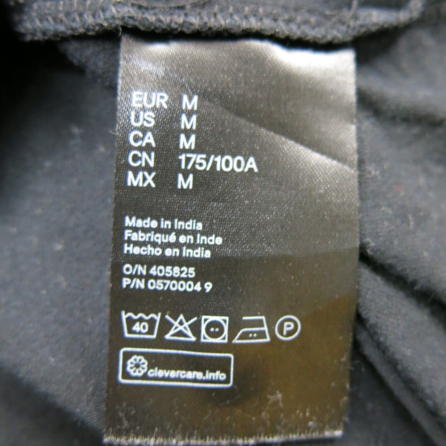 H&M Mens Polo Shirt Short Sleeves Collar Button Slim Fit Black Size Medium
