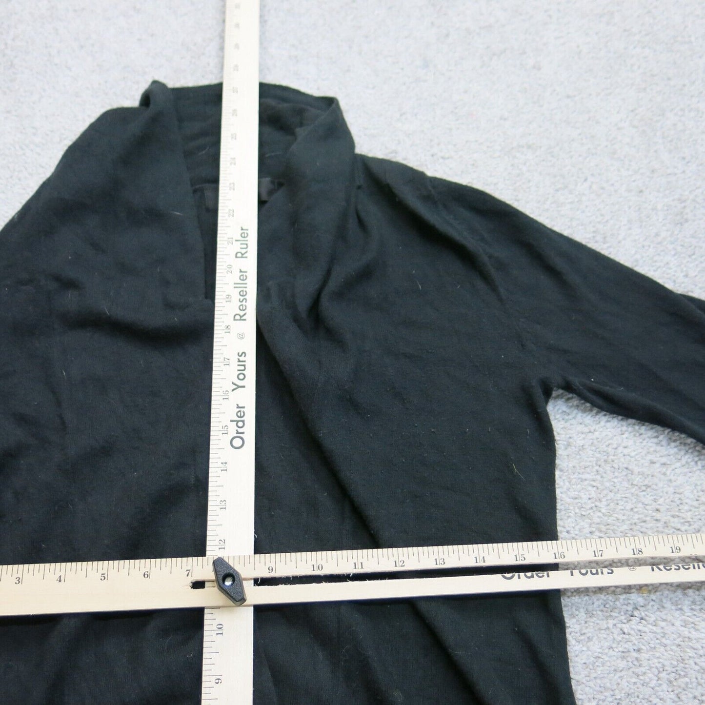 Massimo Womens Cardigan Sweater Long Sleeves Solid Black Size Medium