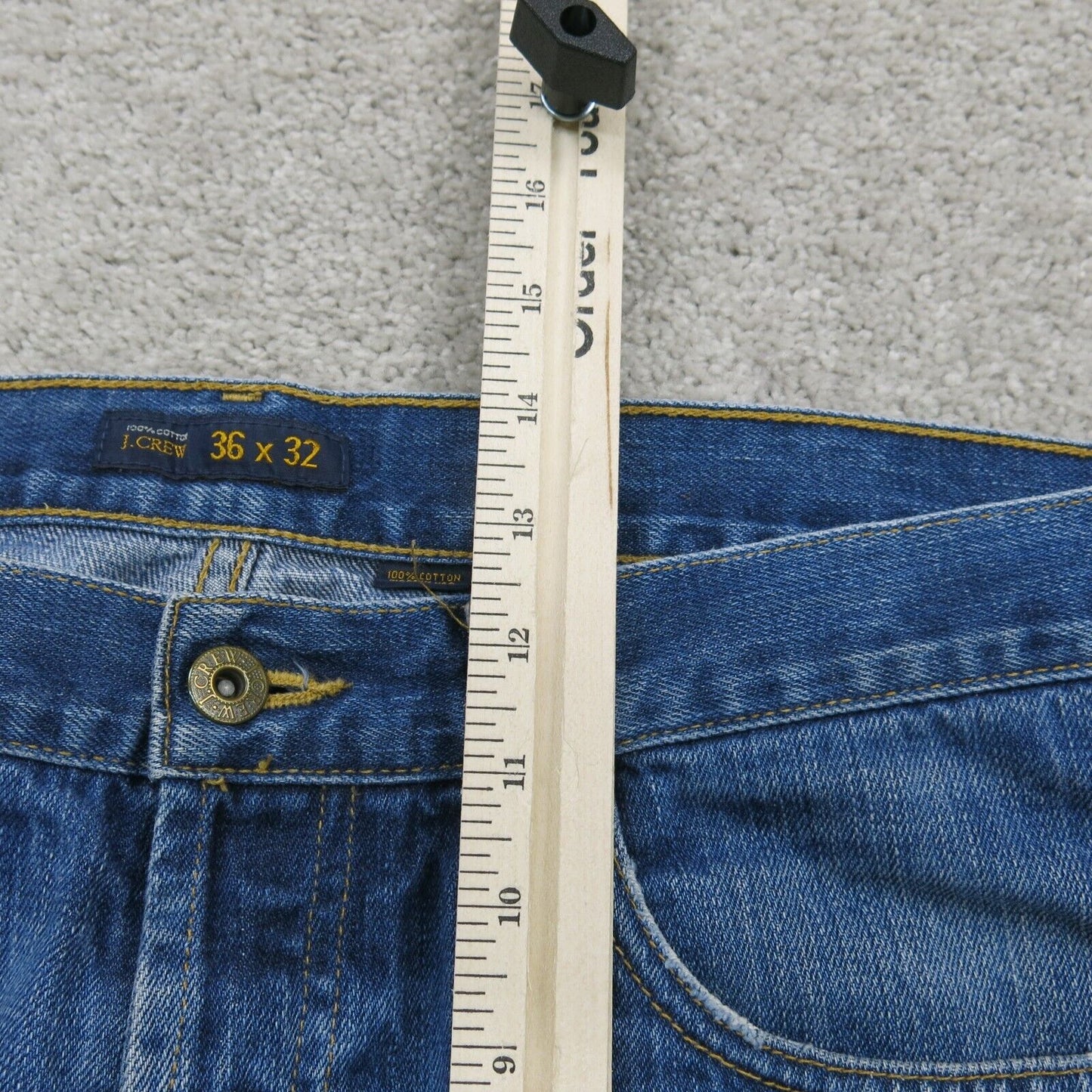J. Crew Mens Jeans Wide Leg Denim High Rise 100% Cotton Blue Size W36XL32