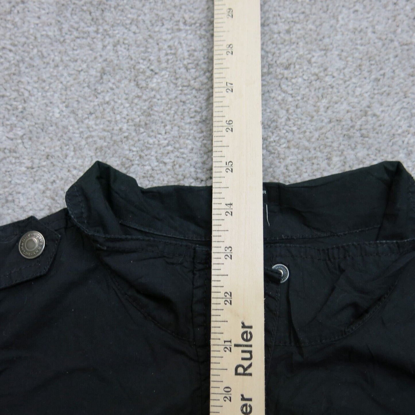 Ann Taylor Womens Full Zip Up Blouson Jacket Pockets Mock Neck Black Size 14
