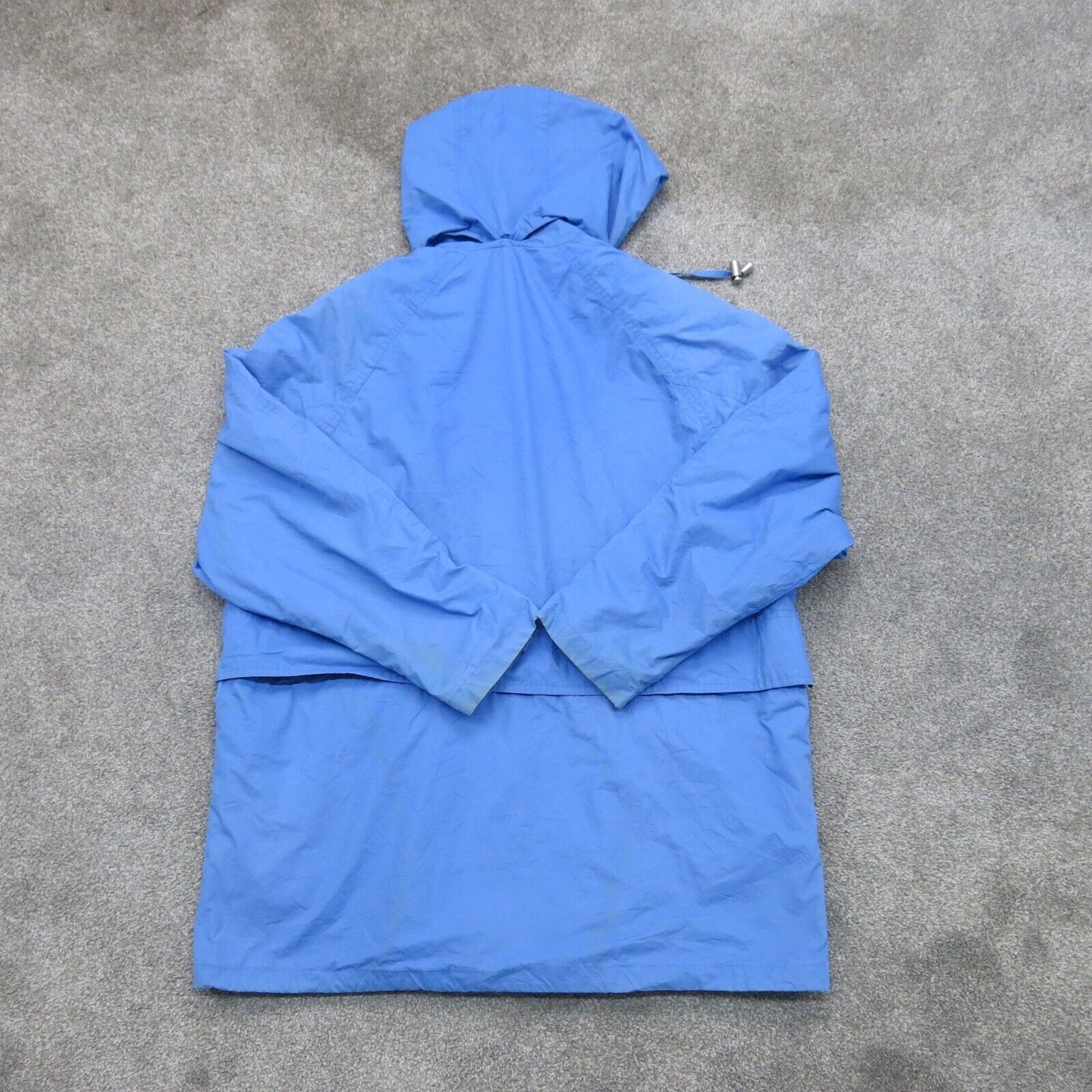 London Fog Mens Hooded Jacket Full Zip Up Long Sleeves Pockets Blue Size Large