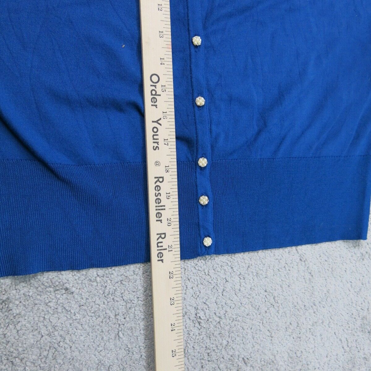 White House Black Market Womens Cardigan Sweater Knitted Long Sleeve Blue SZ XLP