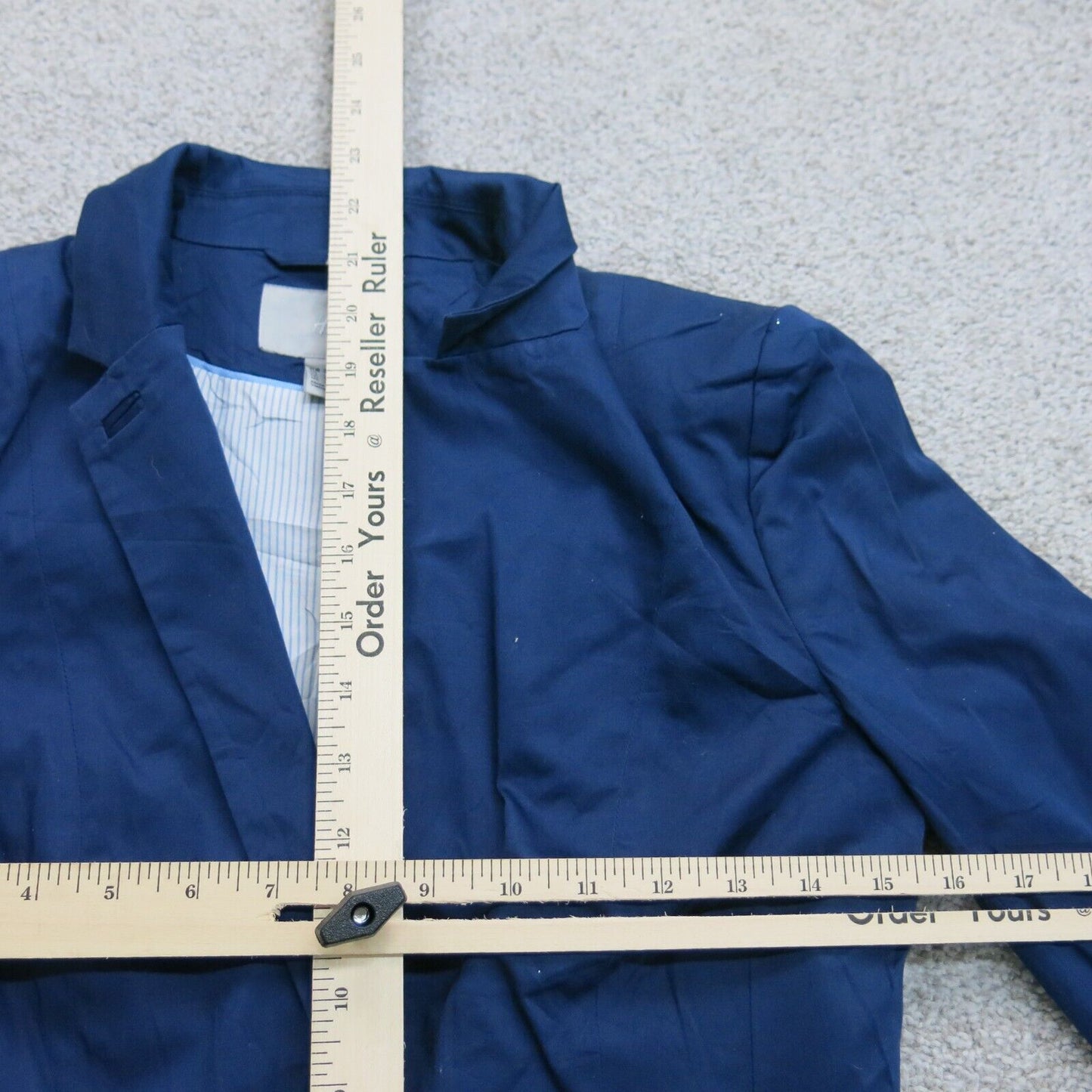 H&M Womens Blazer Coat Long Sleeves Single Breast Collard Pockets Blue Size 6