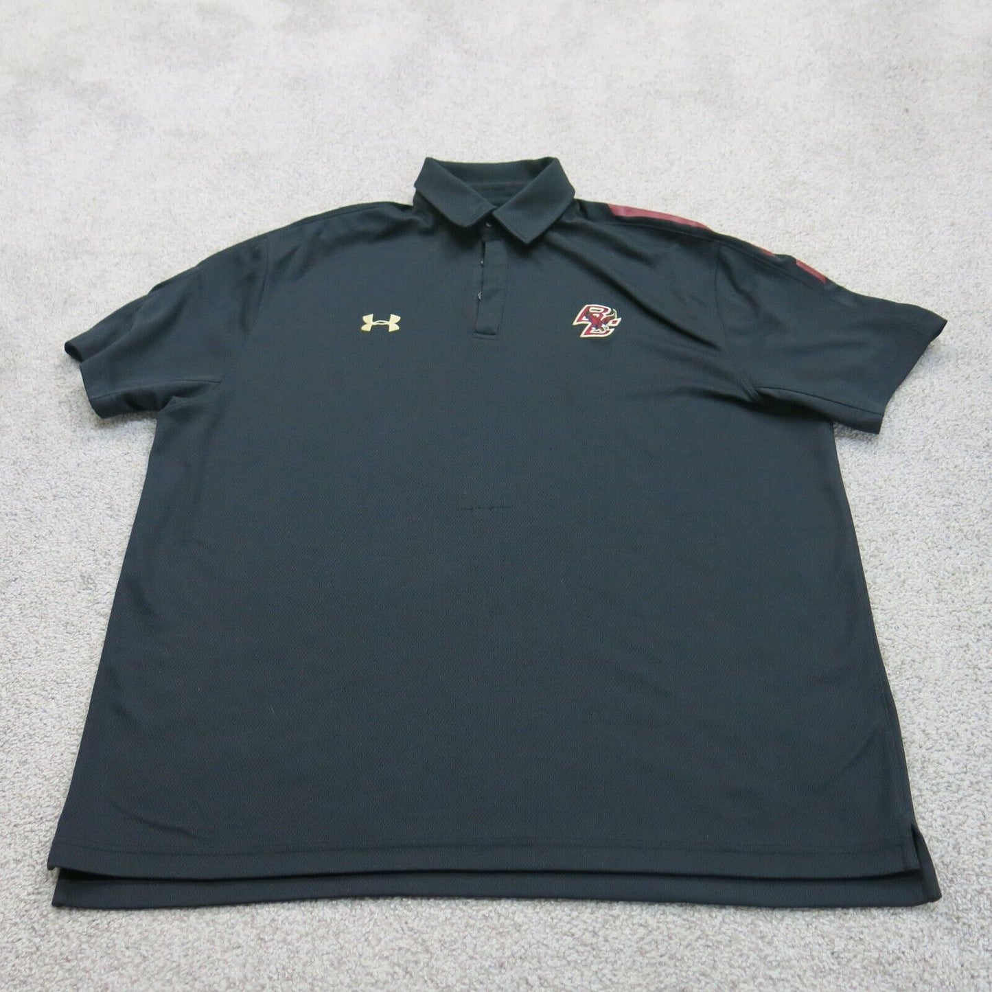 Under Armour Mens Polo Shirt Heatgear Loose Fit Short Sleeves Black Size X Large