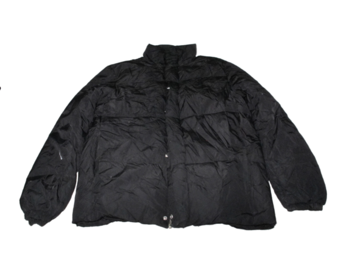 H&M Mens Puffer Jacket Full Zip Up Long Sleeves Mock Neck Black Size Small