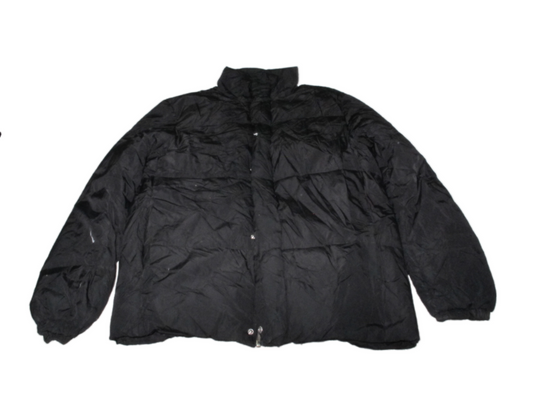 H&M Mens Puffer Jacket Full Zip Up Long Sleeves Mock Neck Black Size Small