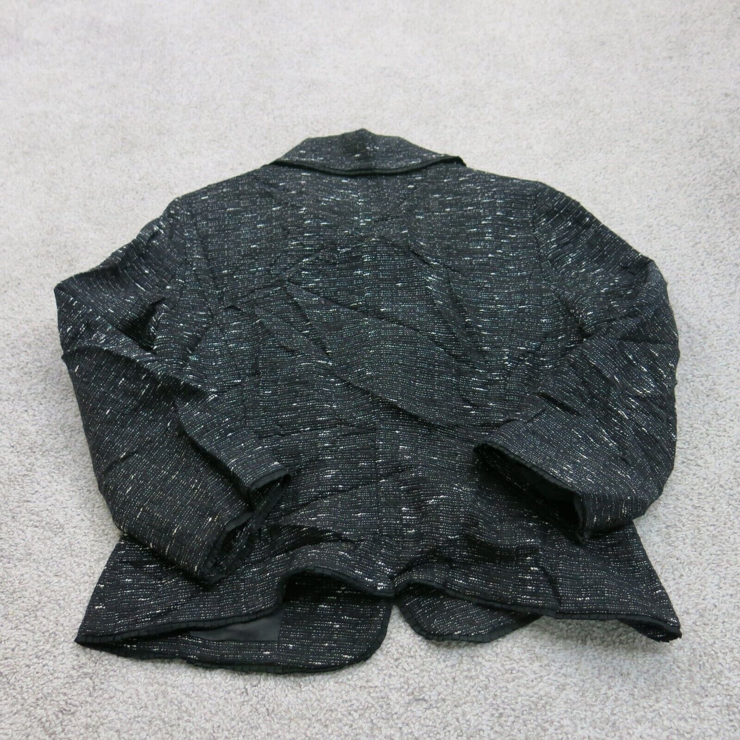 Ann Taylor Womens Blazer Coat Long Sleeve Single Breasted Pocket Black Size 8