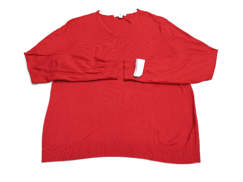 Banana Republic Mens Pullover Sweatshirt Long Sleeve V Neck Red Size Medium