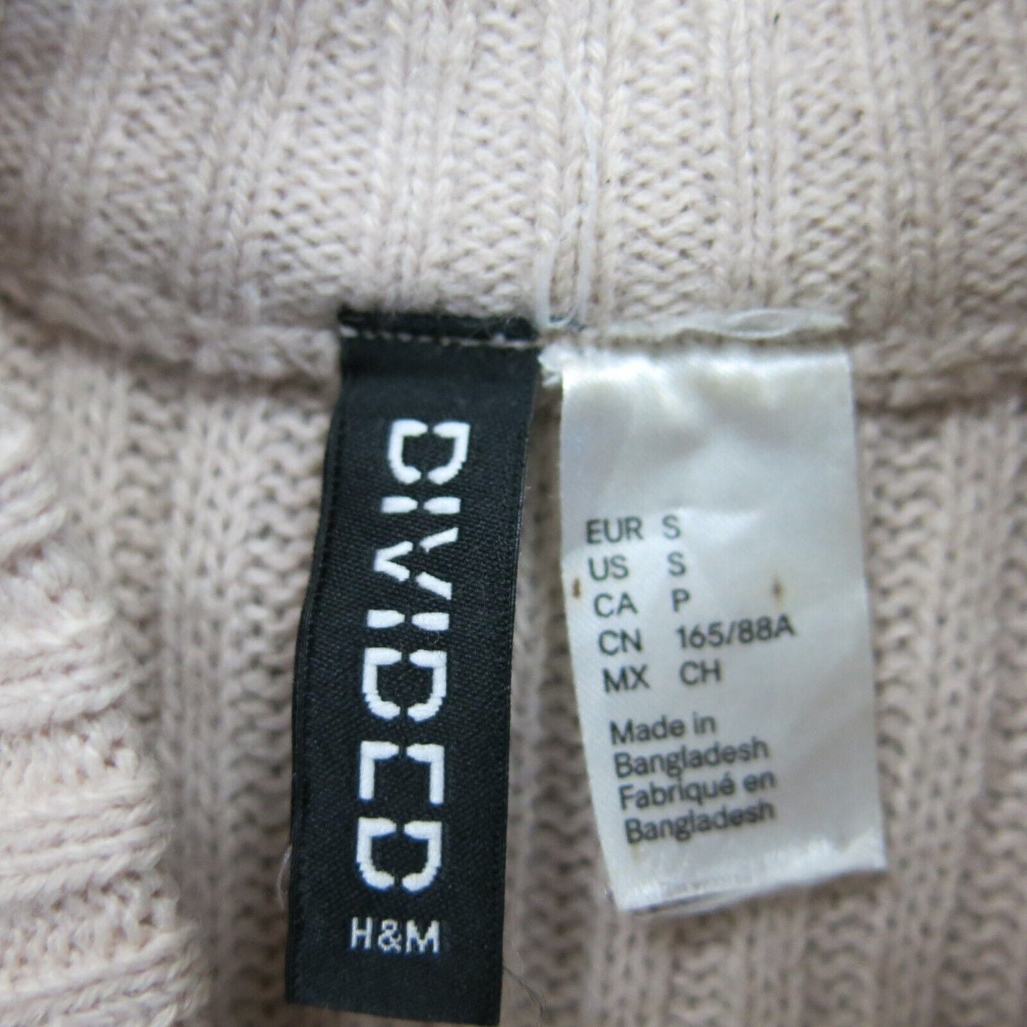 Divided By H&M Womens Pullover Sweater Mock Neck Solid Light Pink Size Small