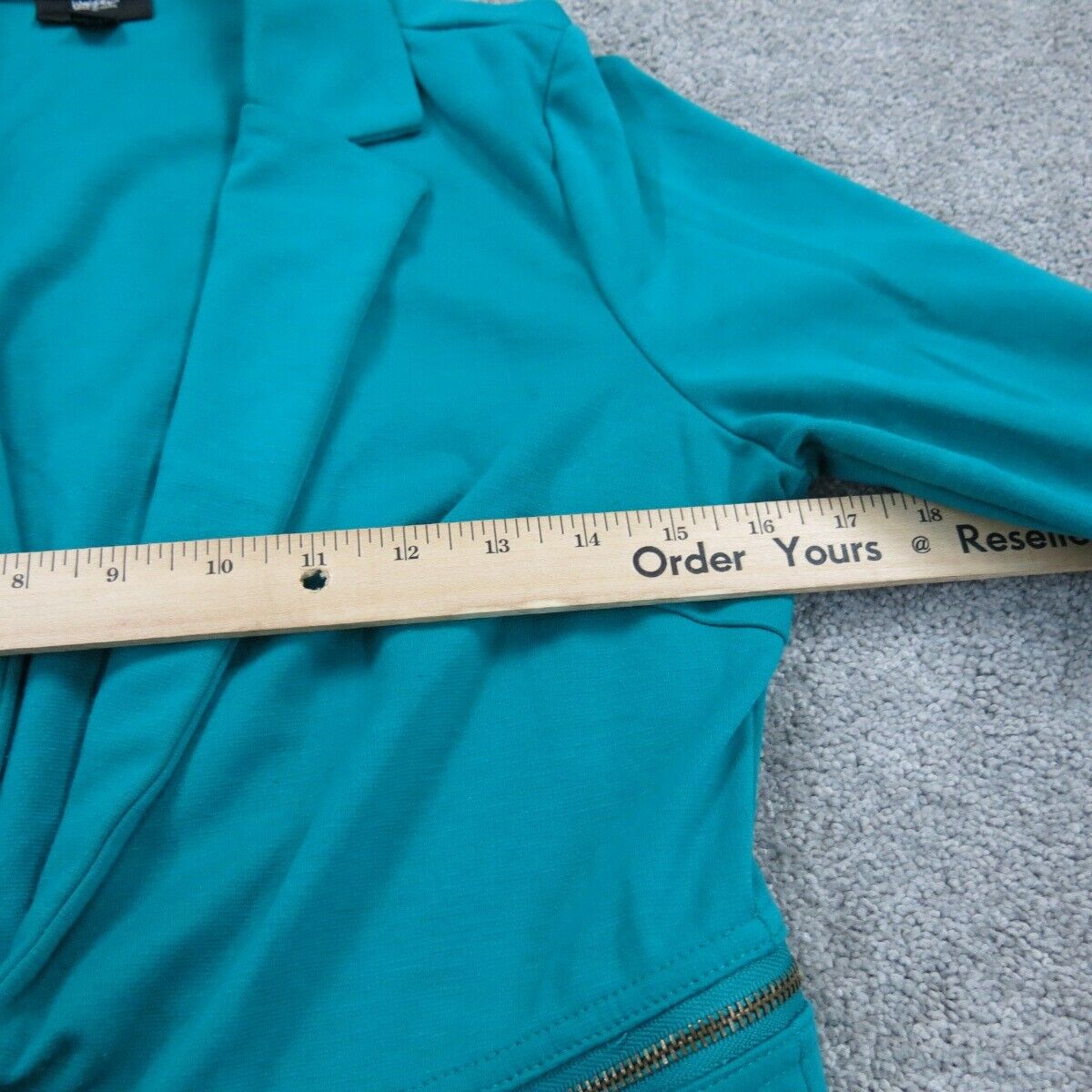 Mossimo Womens Blazer Coat Single Breasted Long Sleeves Pockets Teal Blue Size M