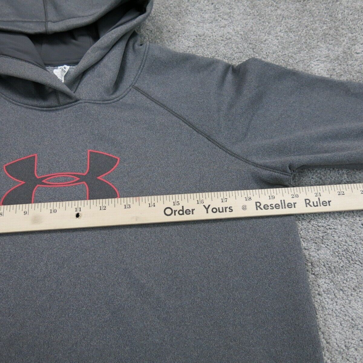 Under Armour Womens Hoodie Sweatshirt Raglan Sleeve Graphic Coldgear Gray SZ XS
