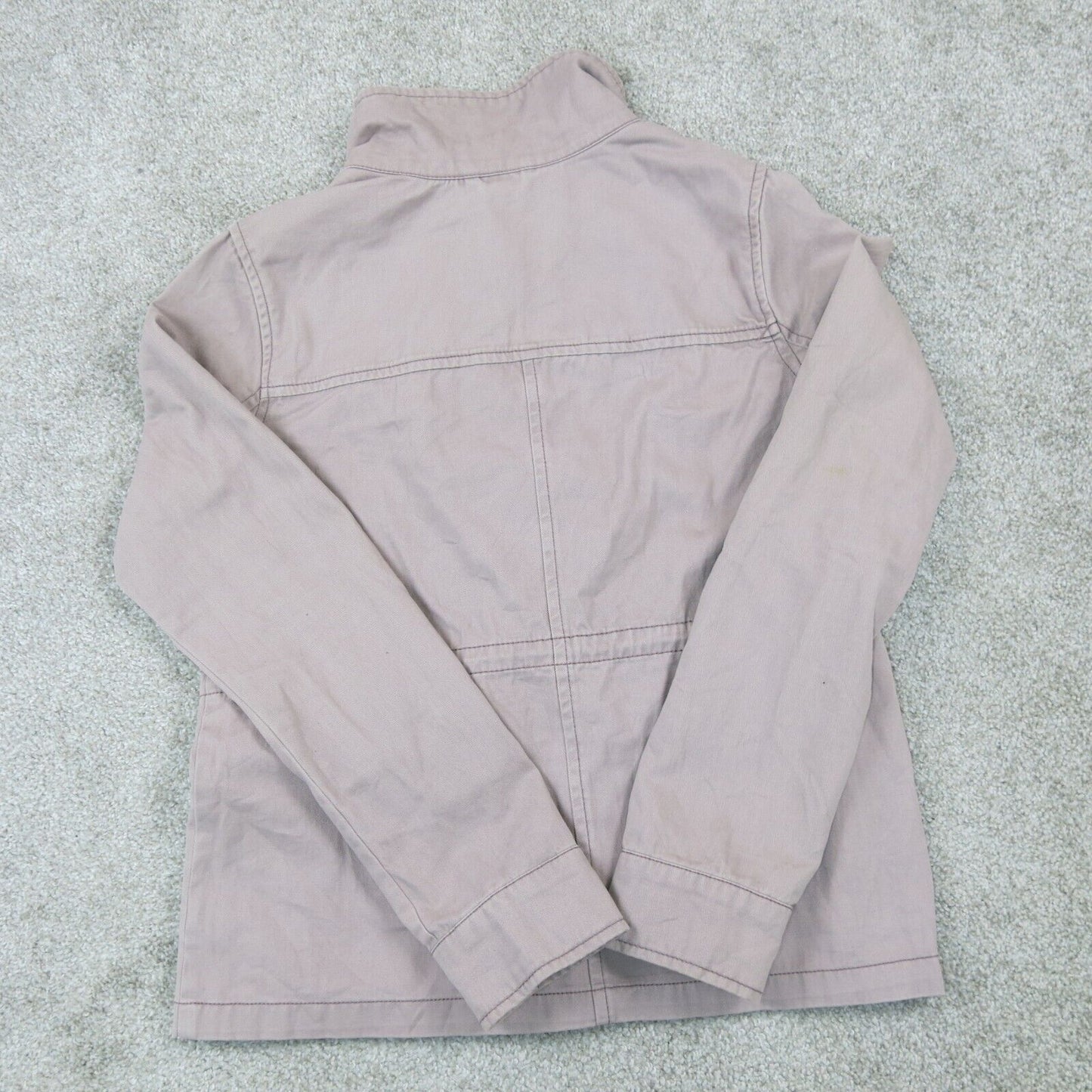 Aeropostale Womens Full Zip Up Bomber Jacket Mock Neck Pockets Light Pink SZ XS