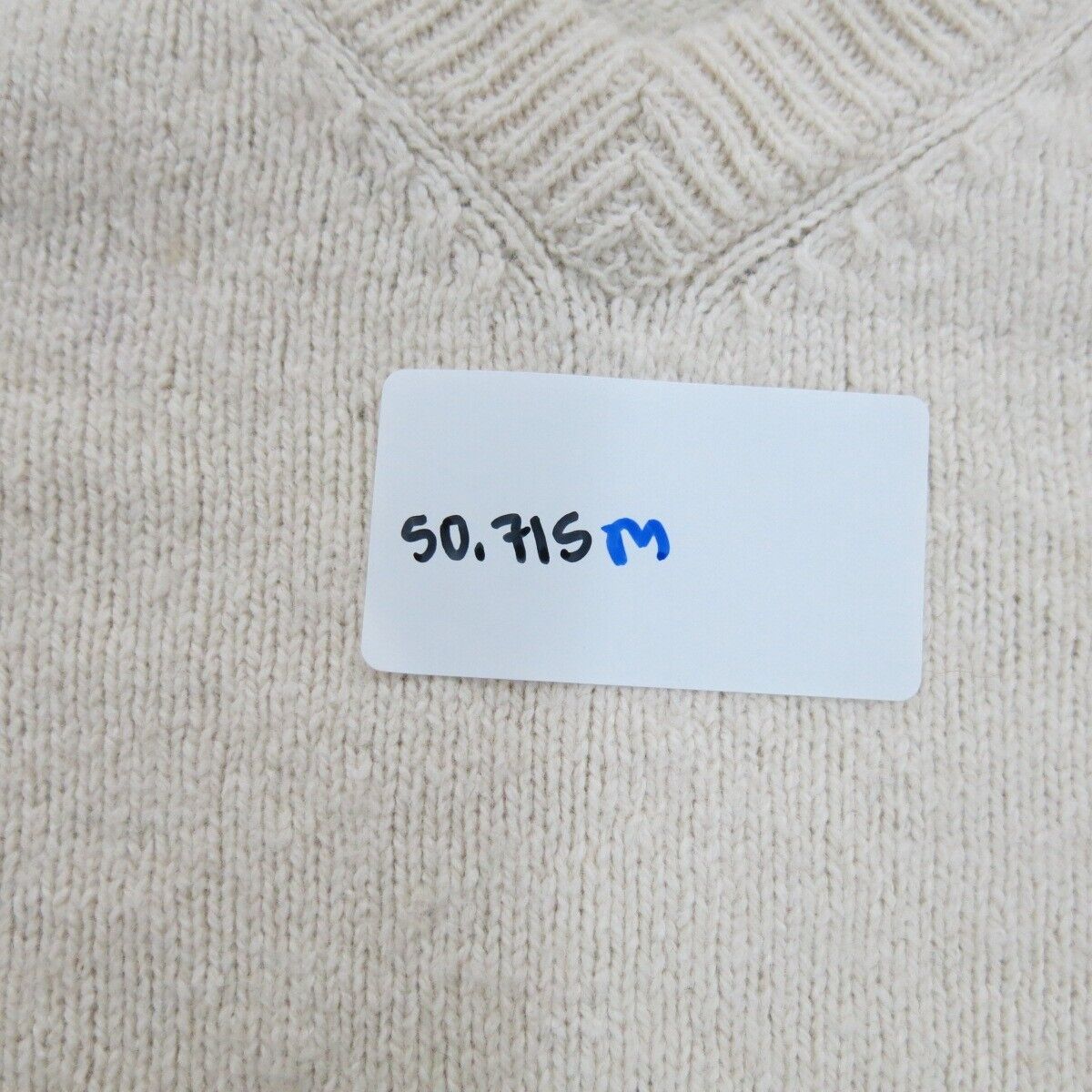 American Eagle Mens Pullover Sweater V-Neck Long Sleeve Ivory Size Medium