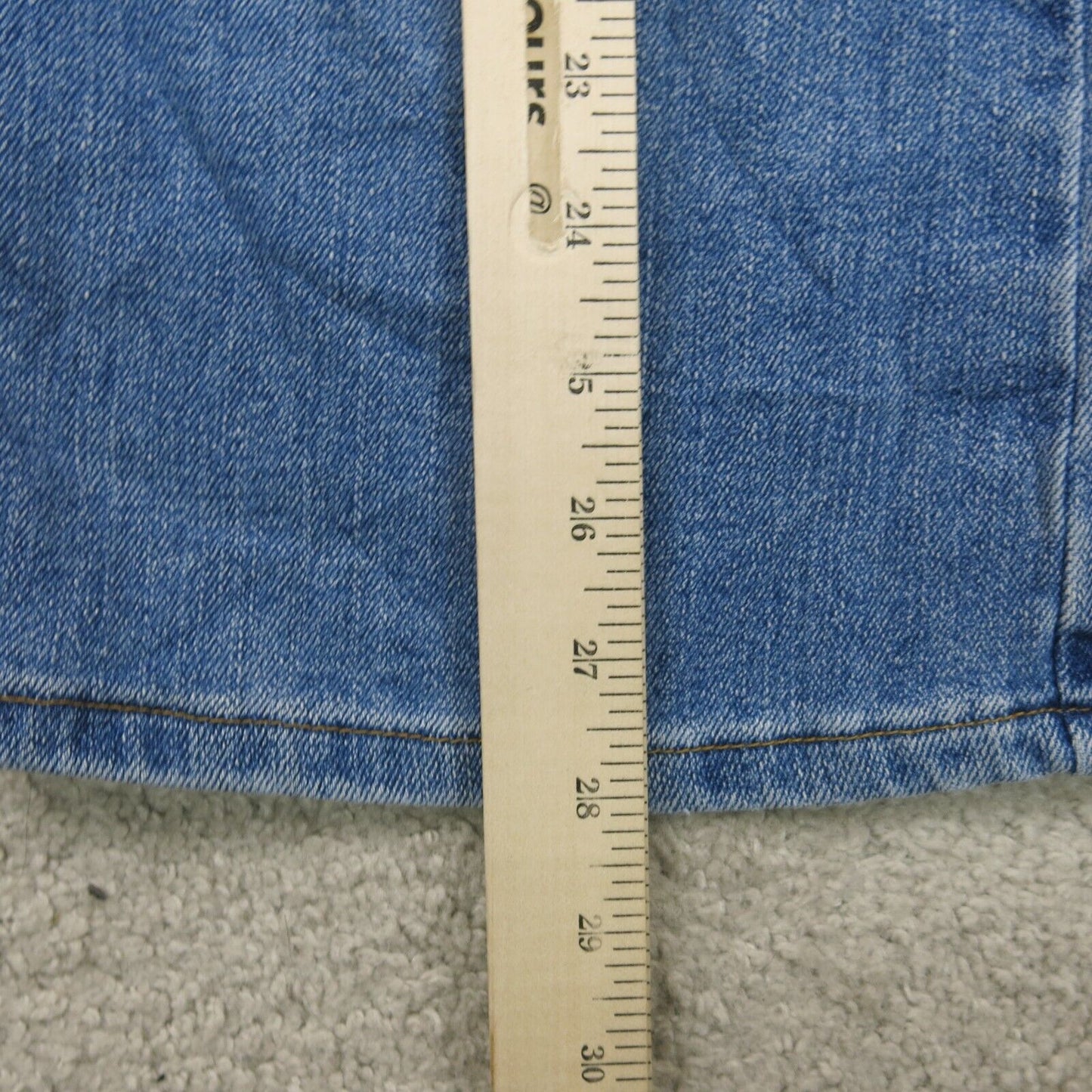 Levis Mens Straight Leg Jeans Mid Rise Flat Front Five Pockets Blue Size 12S
