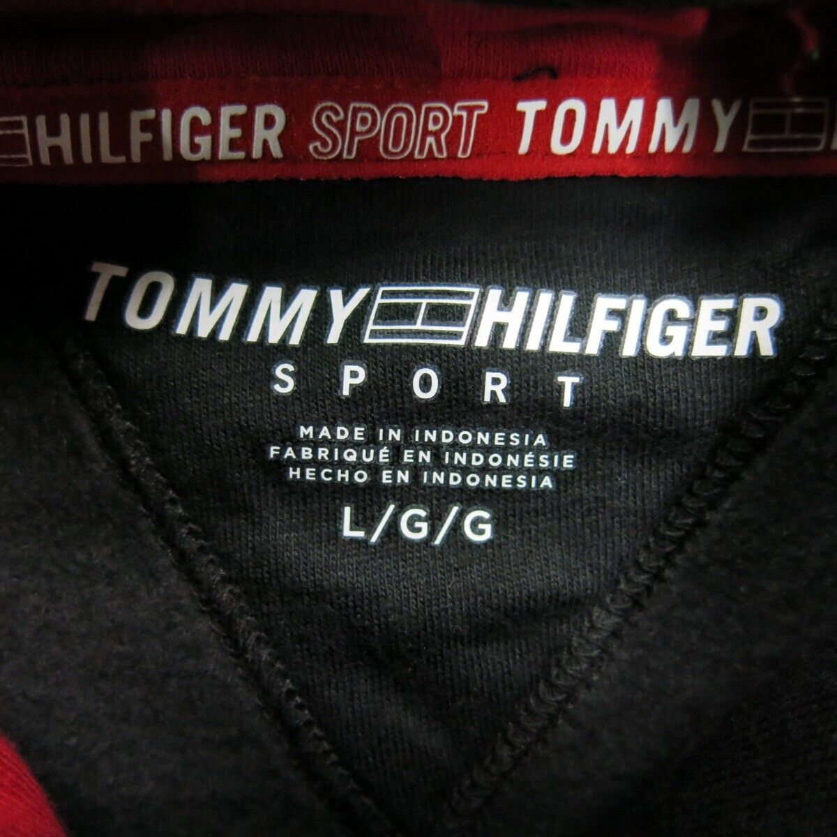 NWT Tommy Hilfiger Womens Sports Hoodie Sweatshirt Long Sleeve Black Size Large