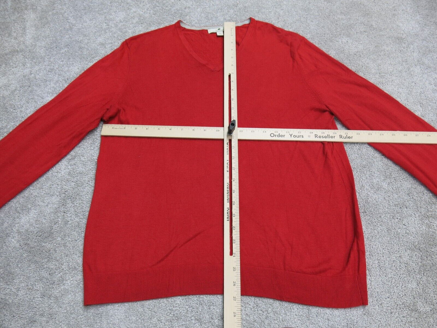 Banana Republic Mens Pullover Sweatshirt Long Sleeve V Neck Red Size Medium
