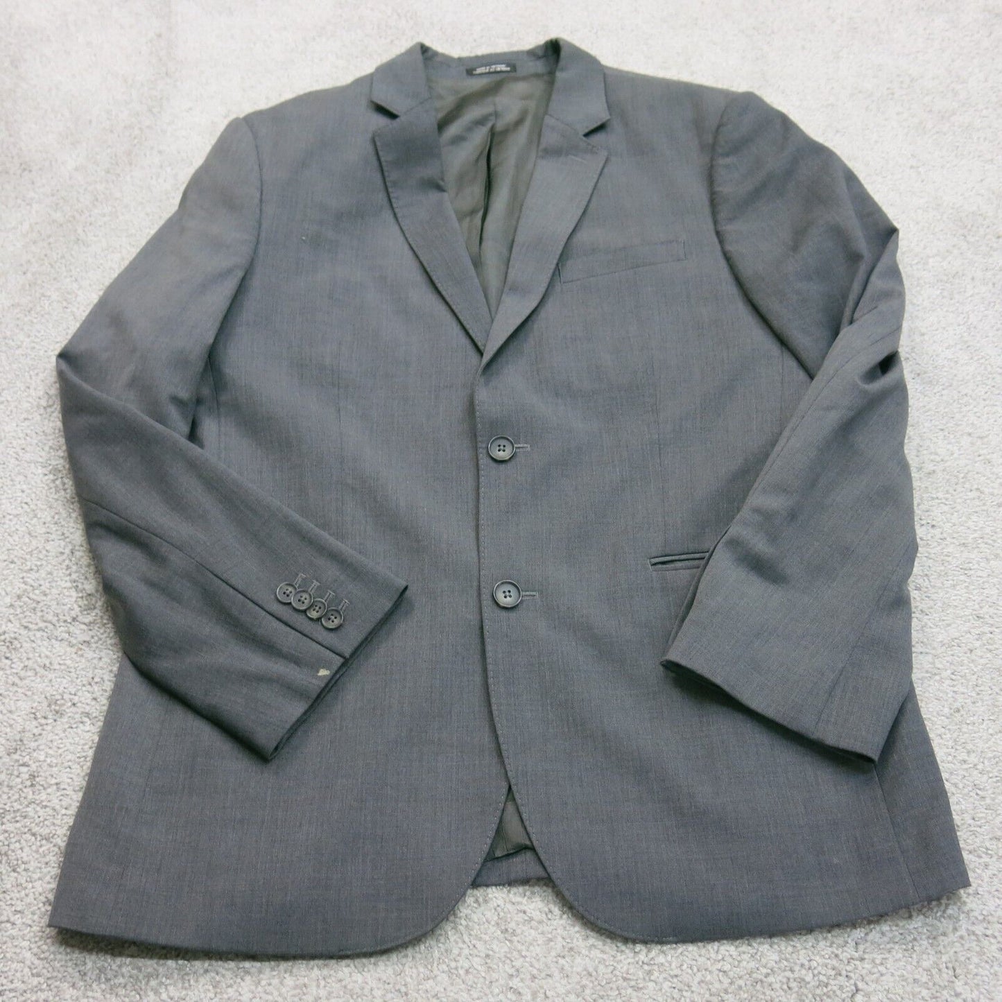Express Mens Blazer Coat Single Breasted Long Sleeves Pockets Gray Size 40R