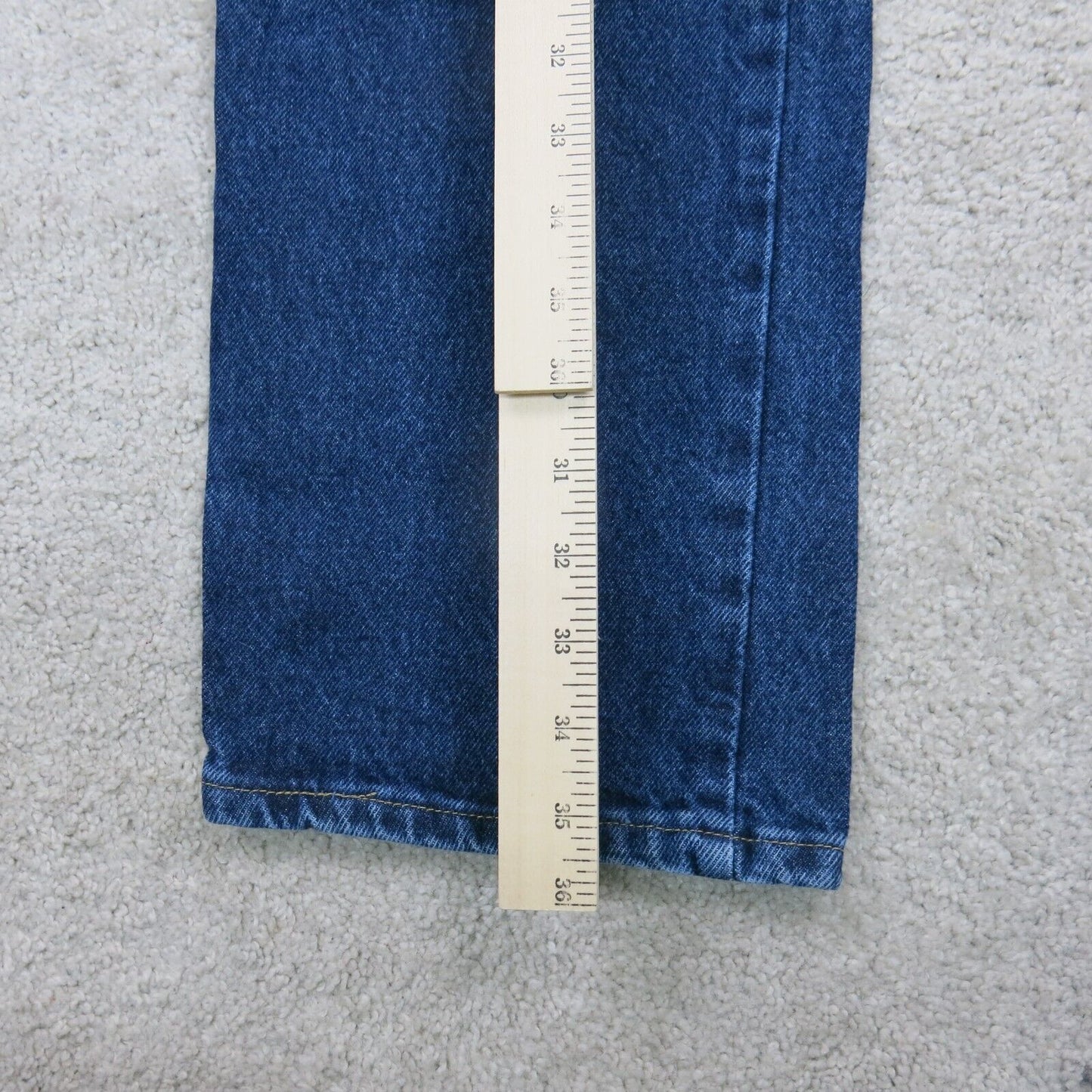 Wrangler Mens Jeans Straight Leg Denim Mid Rise 100% Cotton Blue Size W32XL32